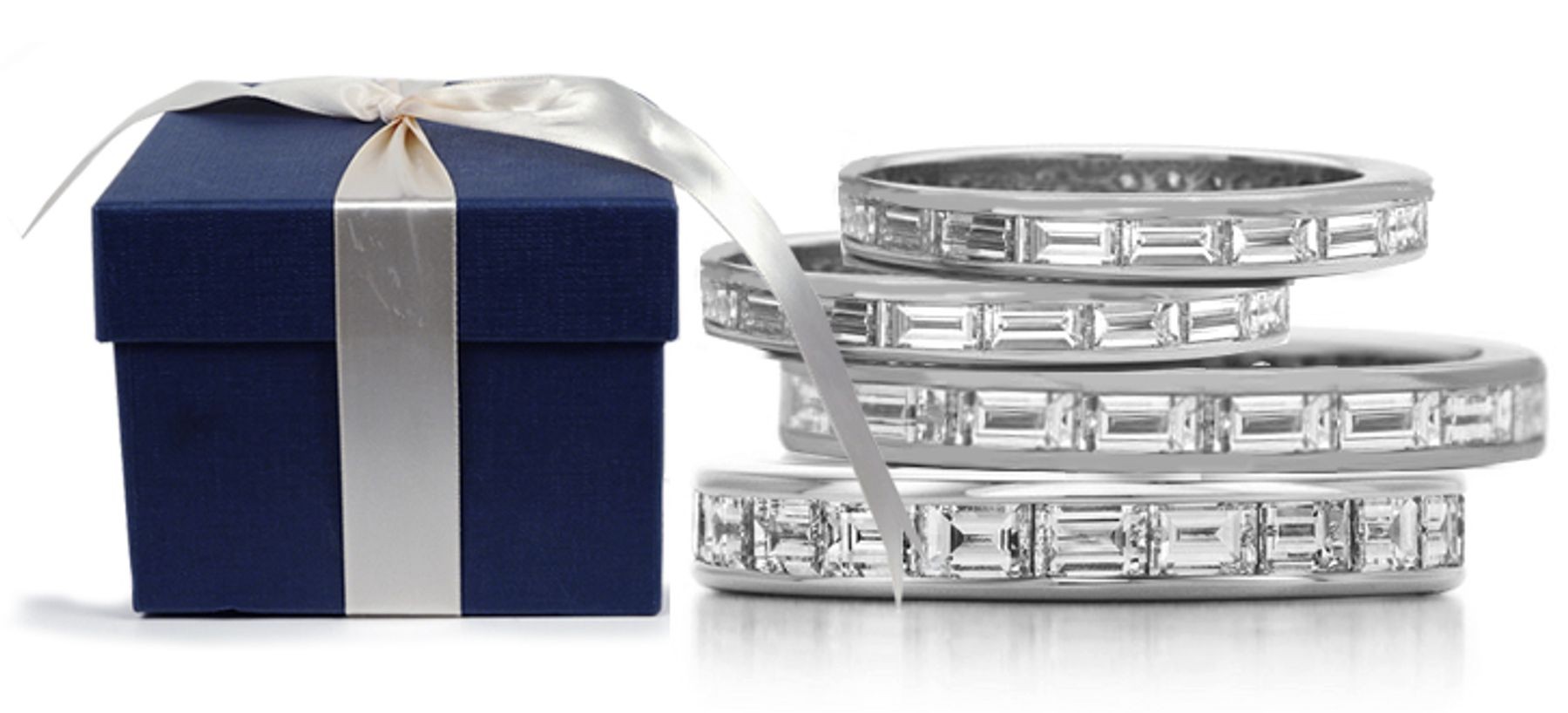 Baguette Sapphire & Diamonds Eternity Wedding Band