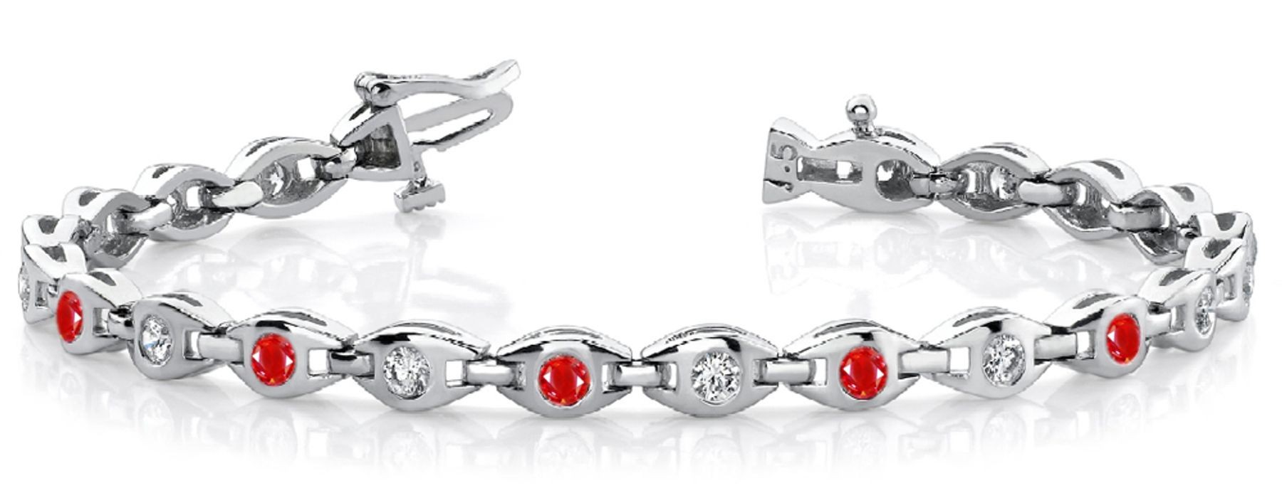 Ruby & Diamond Serpent Bracelet and Necklace