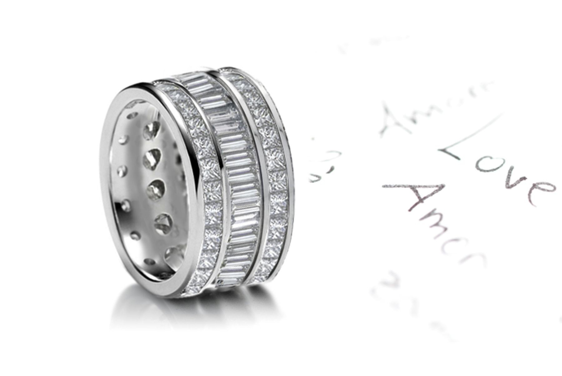 Baguette & Princess Cut Diamond Anniversary Band