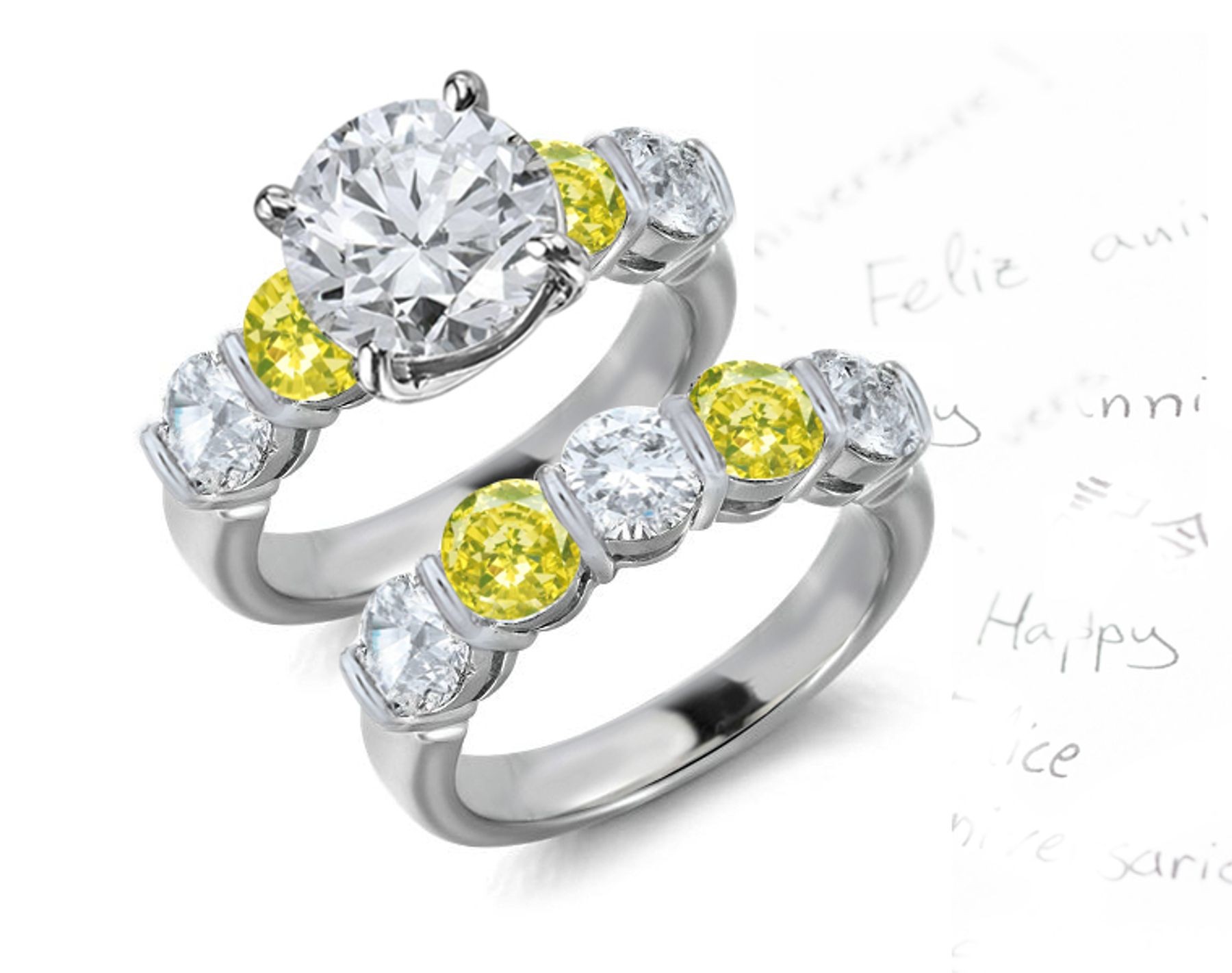 Yellow Colored Diamonds & White Diamonds Fancy Yellow Diamond Engagement Rings