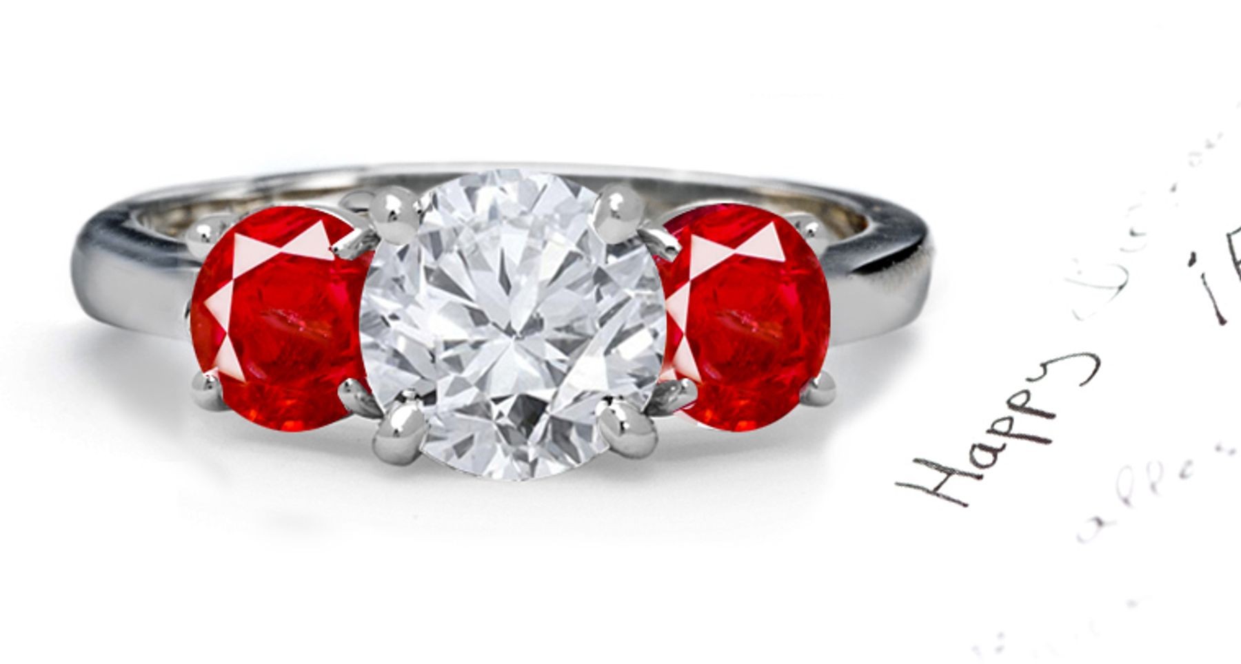 Enchanting:Most Stunning Ruby & Sparkling Diamond Engagement Ring