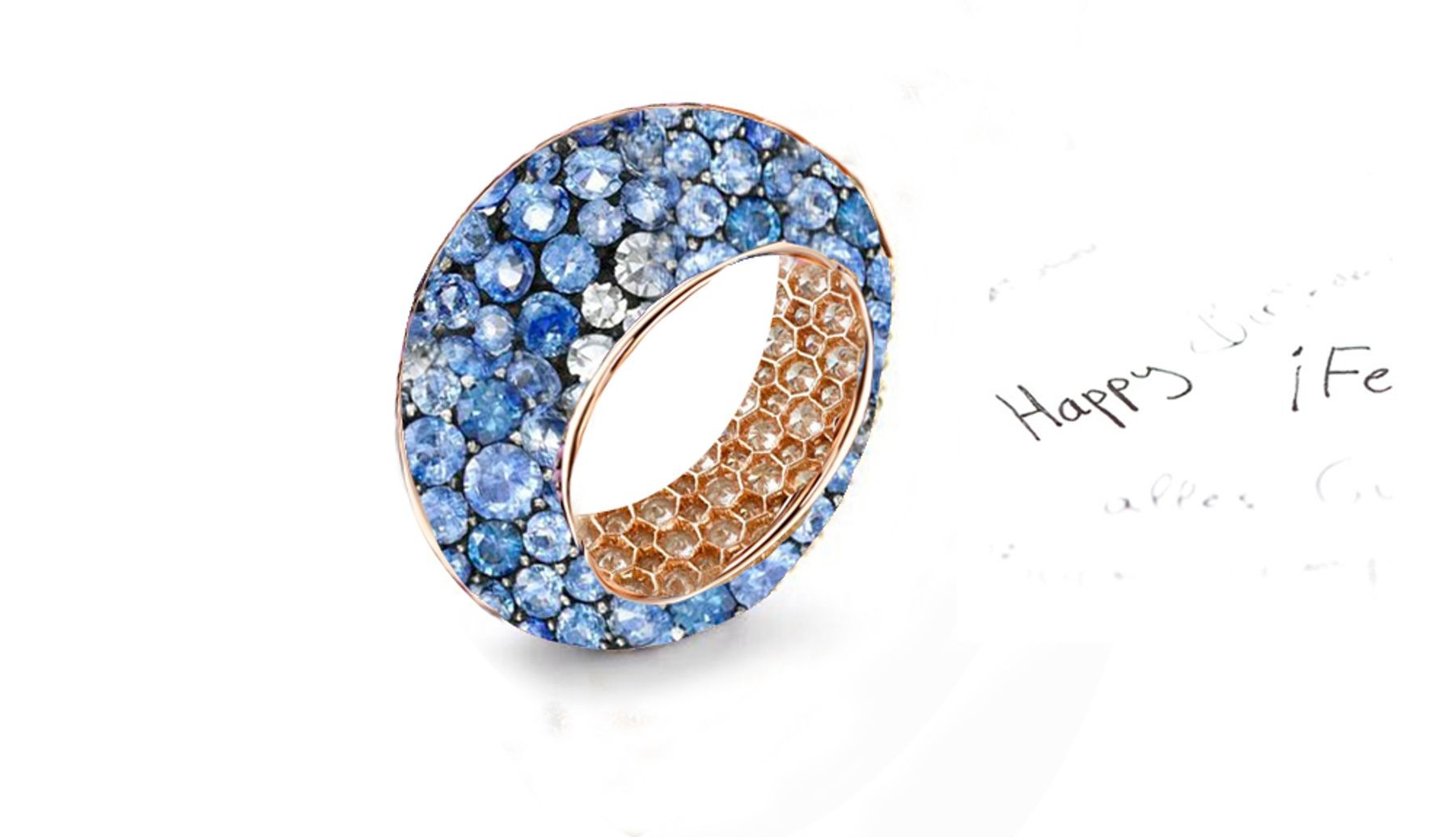 Fabulous Multi-Colored Diamonds & Precious Stones Eternity Band Rings