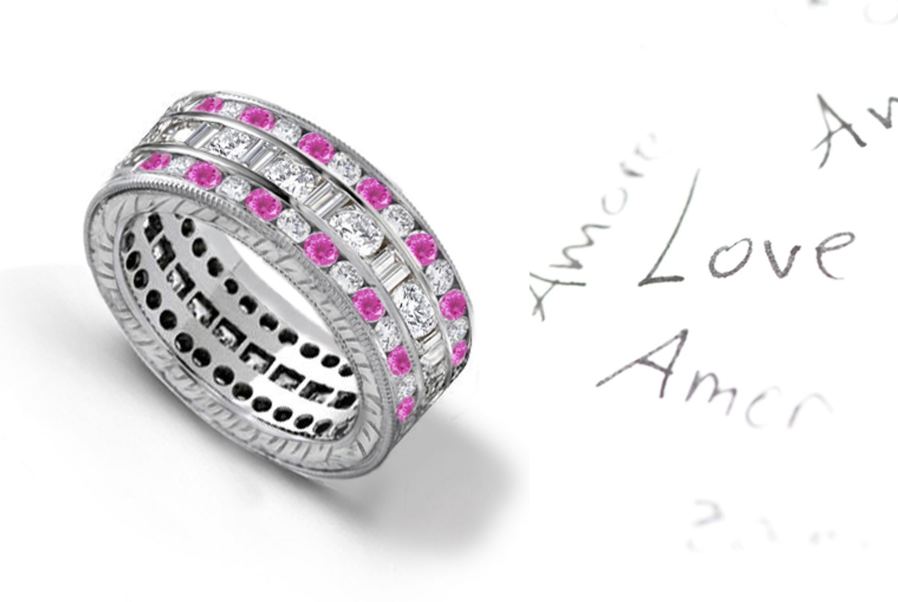 Style & Design: Triple Diamond Eternity Bands with Sparkling Diamonds