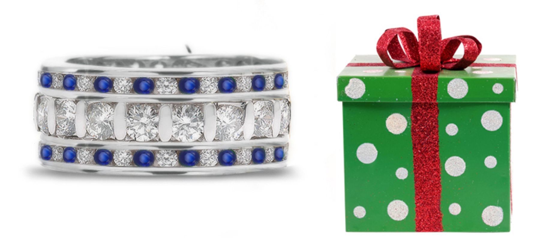 New Products - Custom Made Triple Sapphire & Diamond Eternity Ring