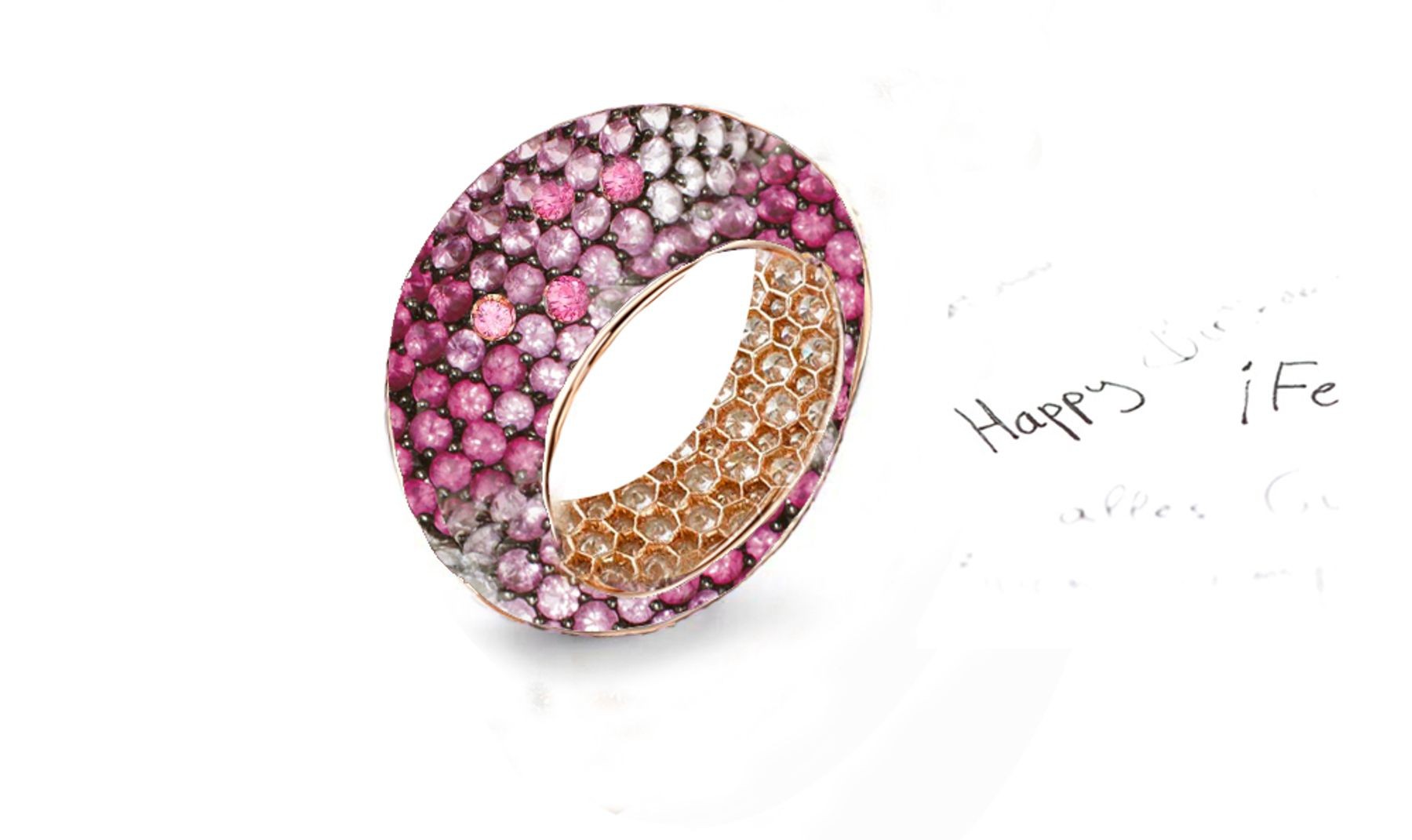 High Quality Multi-Colored Diamonds & Precious Stones Eternity Band Rings