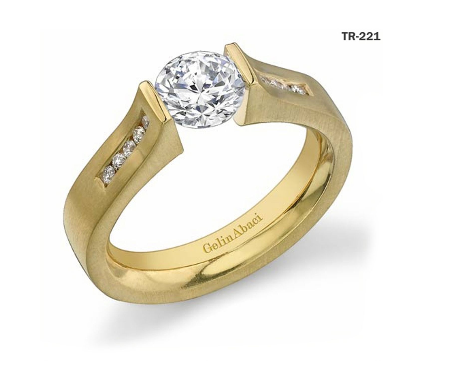 Modern Settings: Tension Set New Diamond Solitaire Ring & Diamond Accent