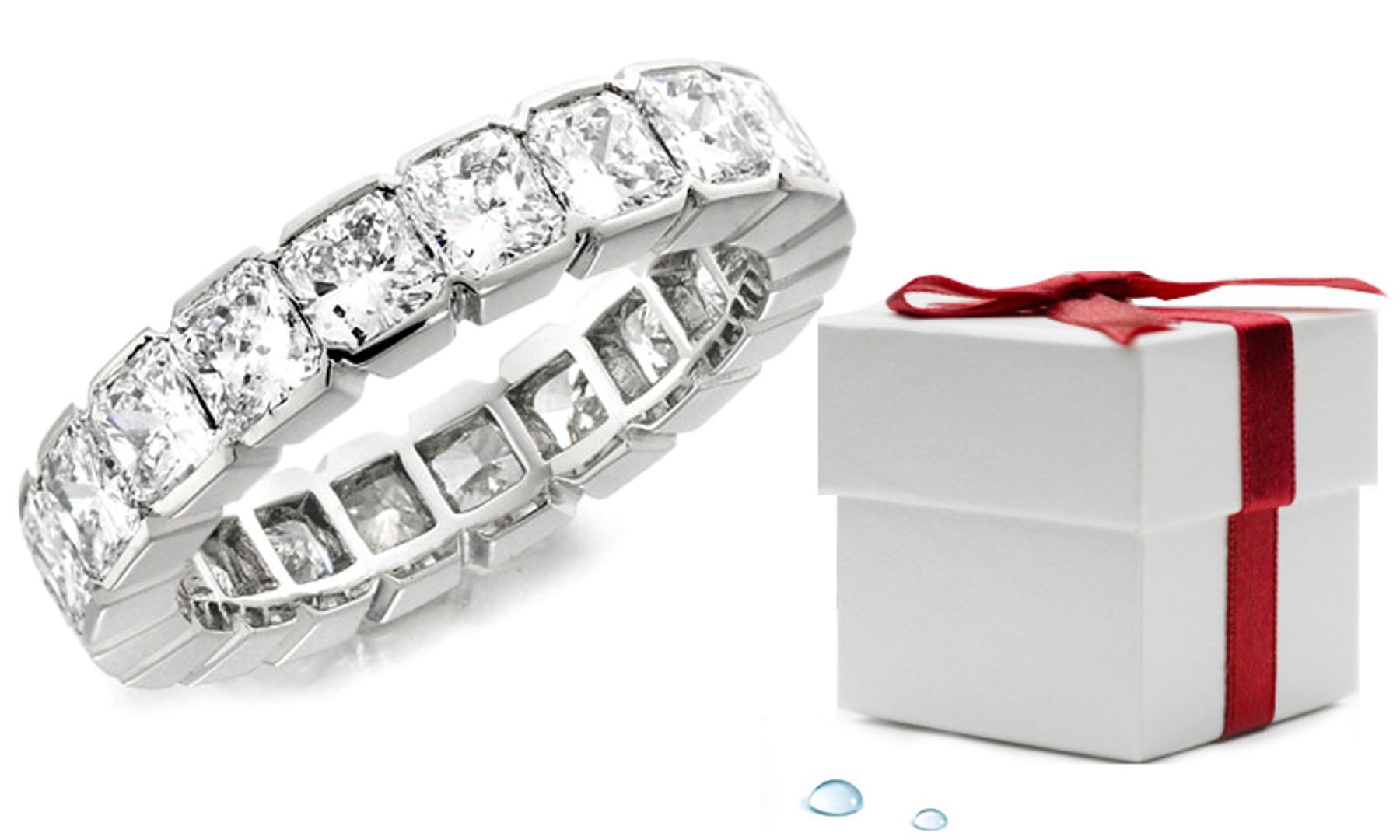 Eternity Rings: Platinum Diamond Bezel Set Eternity Ring