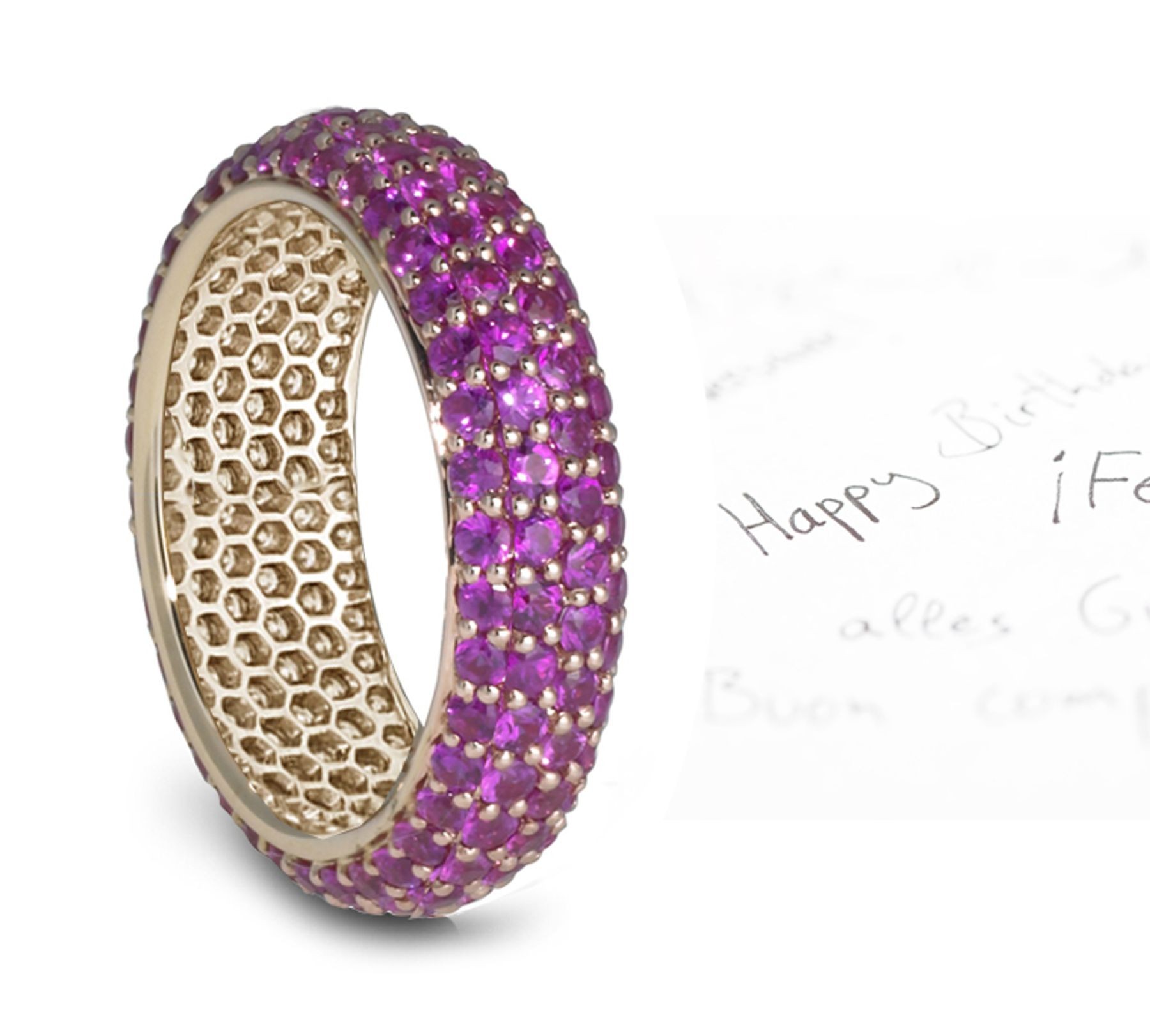 This Amazing pave Set Purple Sapphire Eternity Ring