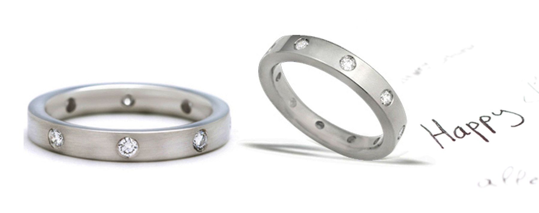 Eternal Embrace:  Strong Diamond Men's Wedding Ring in Platinum & 14k White Gold