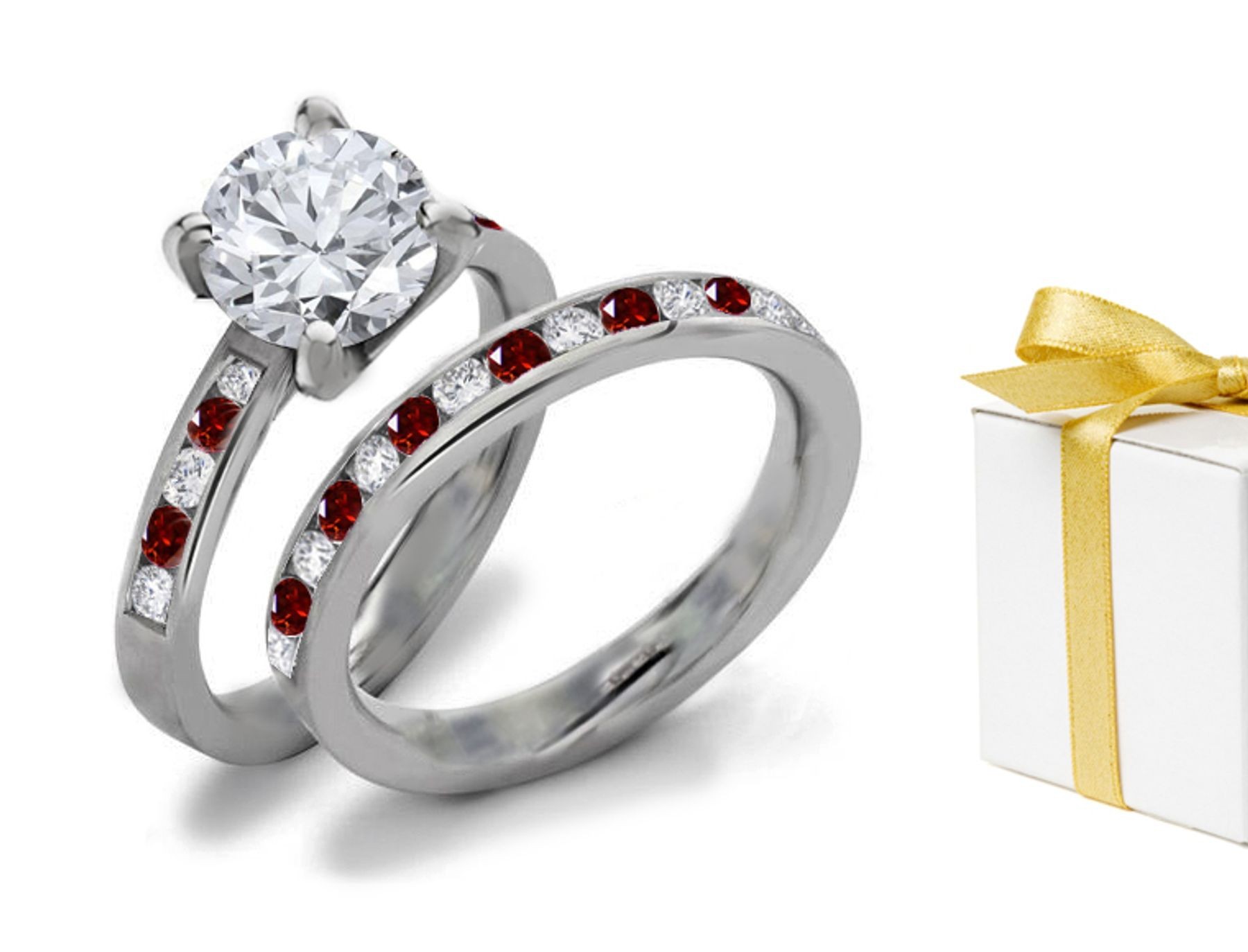 Red Diamond & White Diamond Fancy Rings