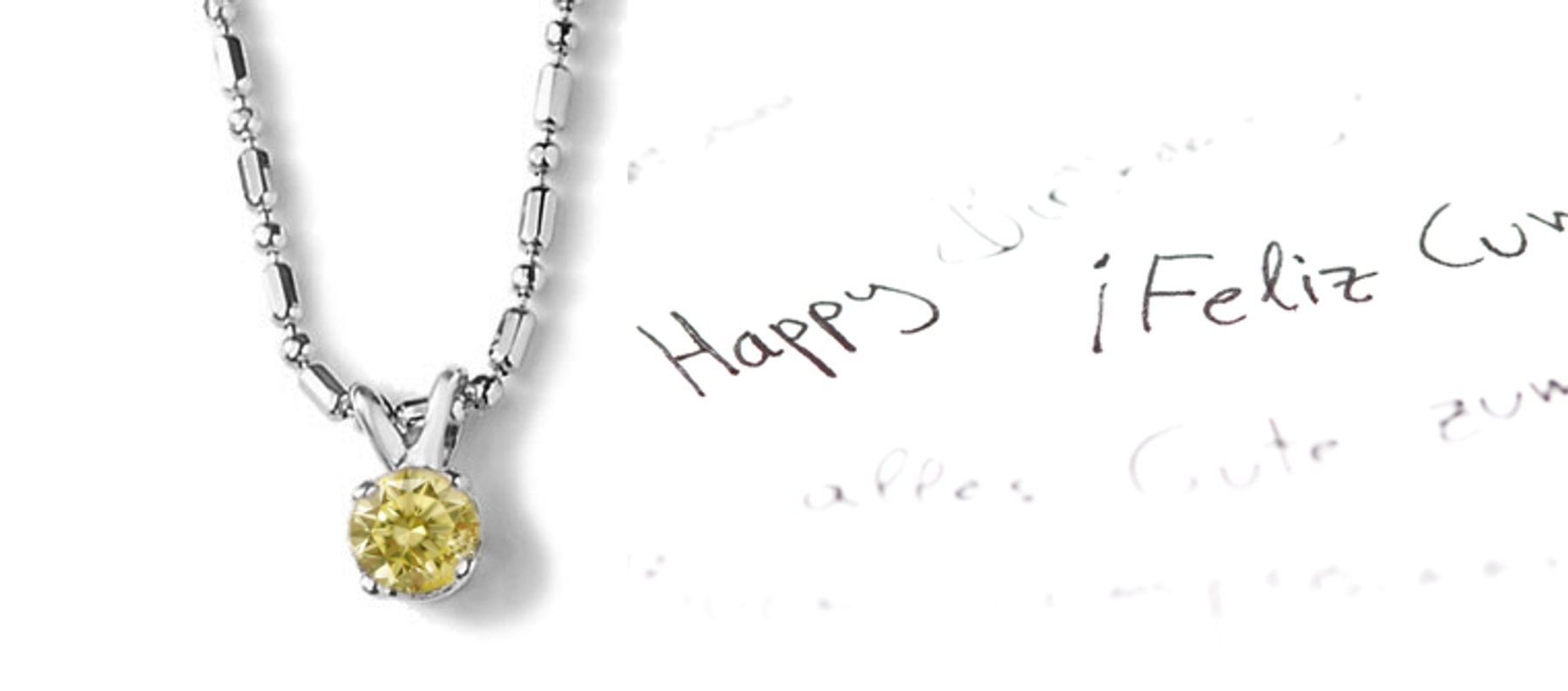 Premier Colored Diamonds Designer Collection - Colored Diamonds & White Diamonds Round Yellow Diamond Pendant