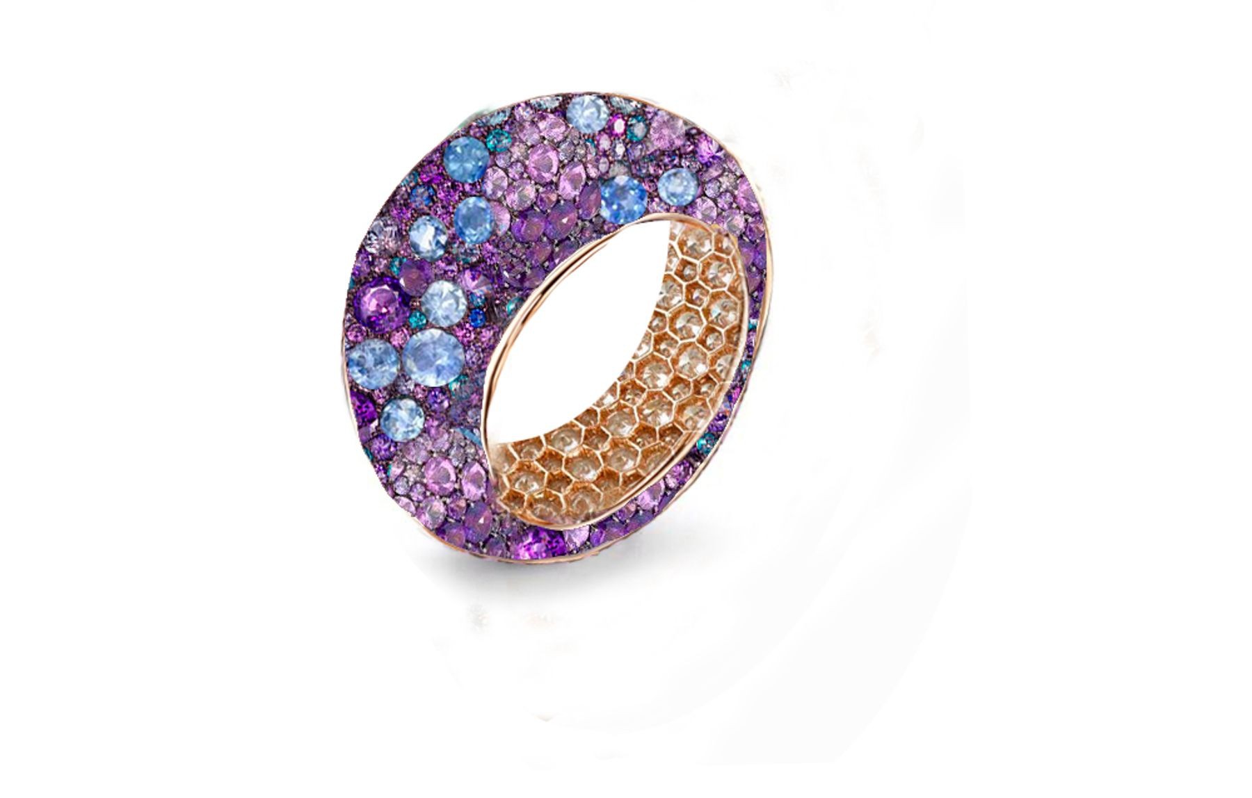 Fabulous Multi-Colored Diamonds & Precious Stones Eternity Band Rings