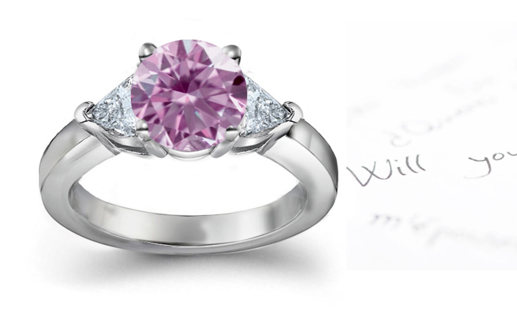 Purple Diamond & White Diamond Fancy Rings