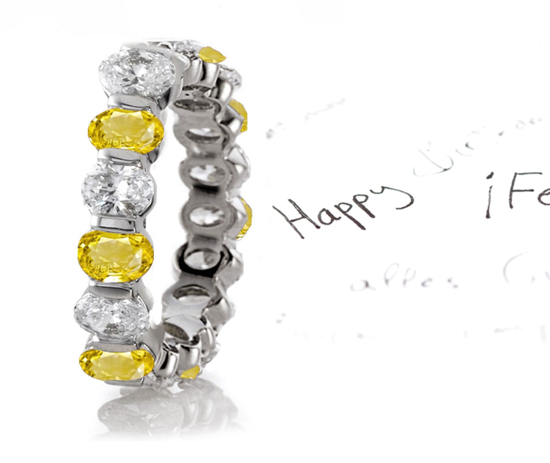 Impeccable: Yellow Sapphire & Diamond Eternity Rings