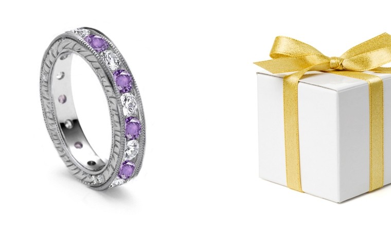 Sparkling: Purple Sapphire & Diamond Eternity Ring