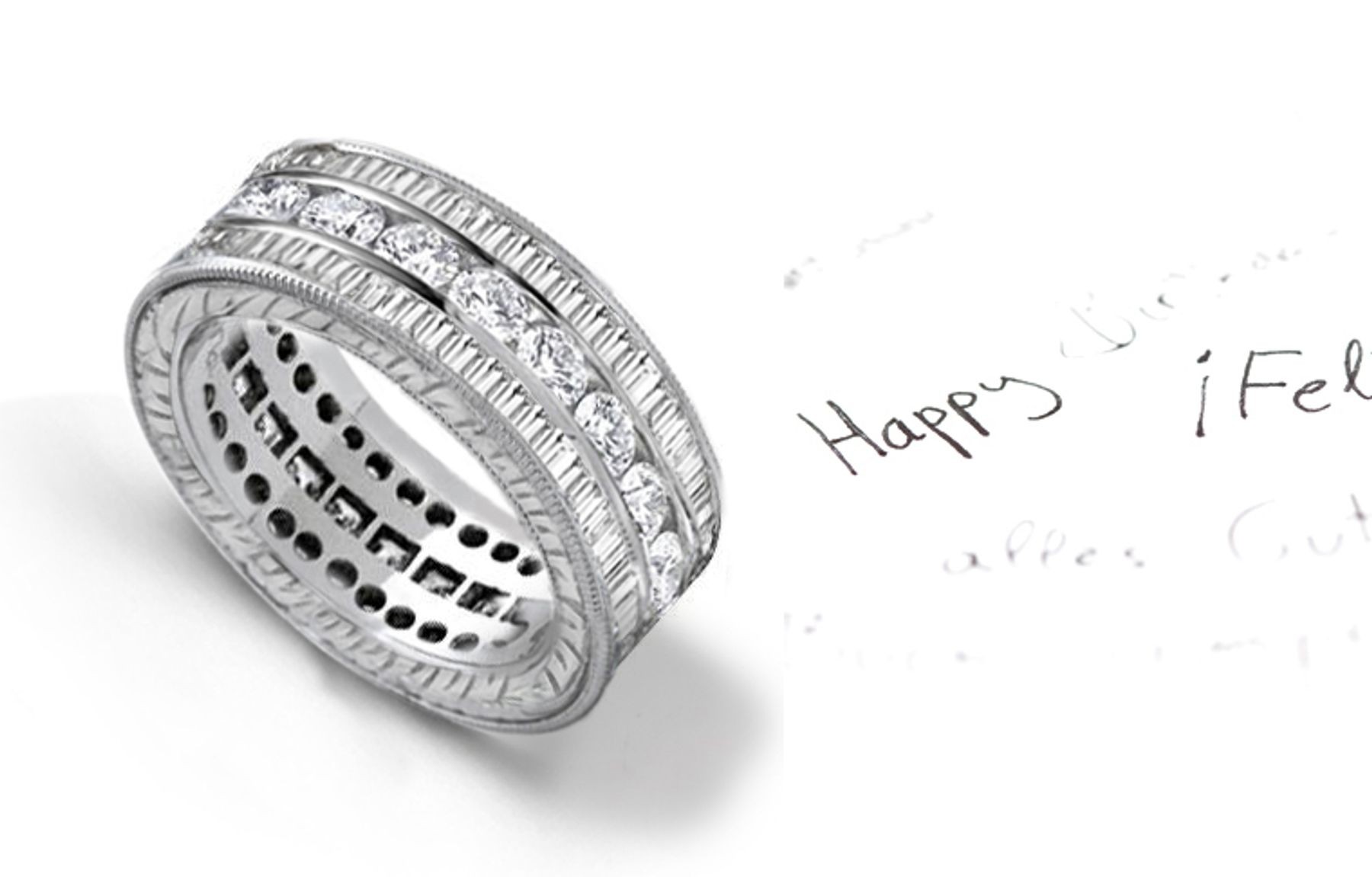 Innovative Settings: Diamond Eternity Bands with Secured Diamonds