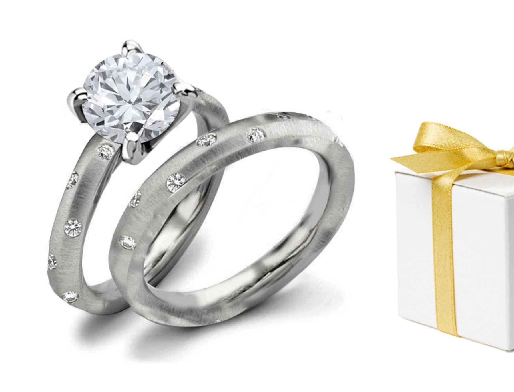 Premier Designer Diamond Engagement & Wedding Rings Set