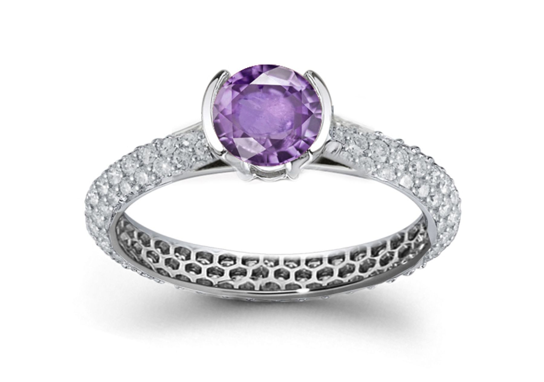 Very Popular For Long Purple Sapphire Ring With Diamonds