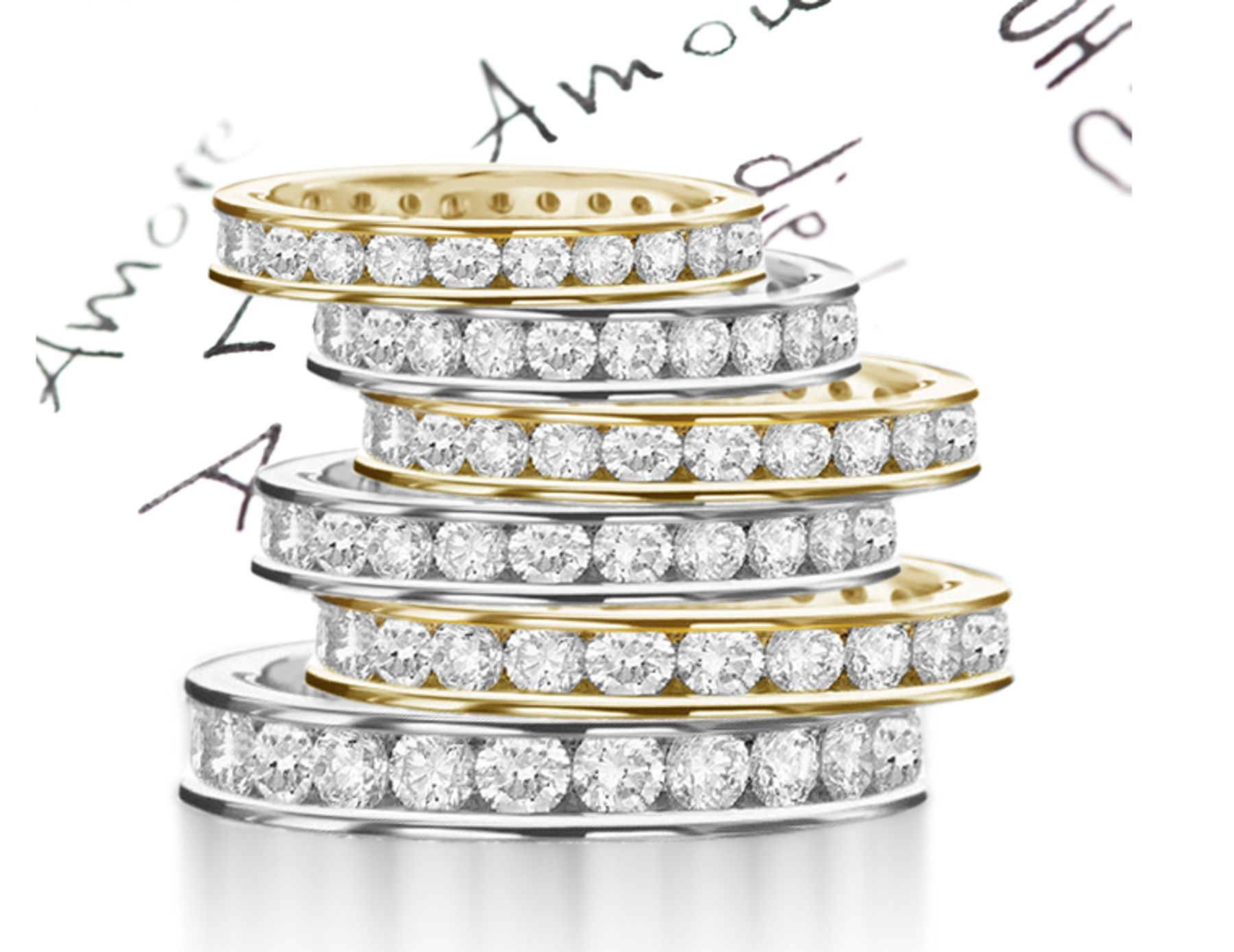 A Perfect Love Story: 14k Gold Channel Set Round Eternity Band