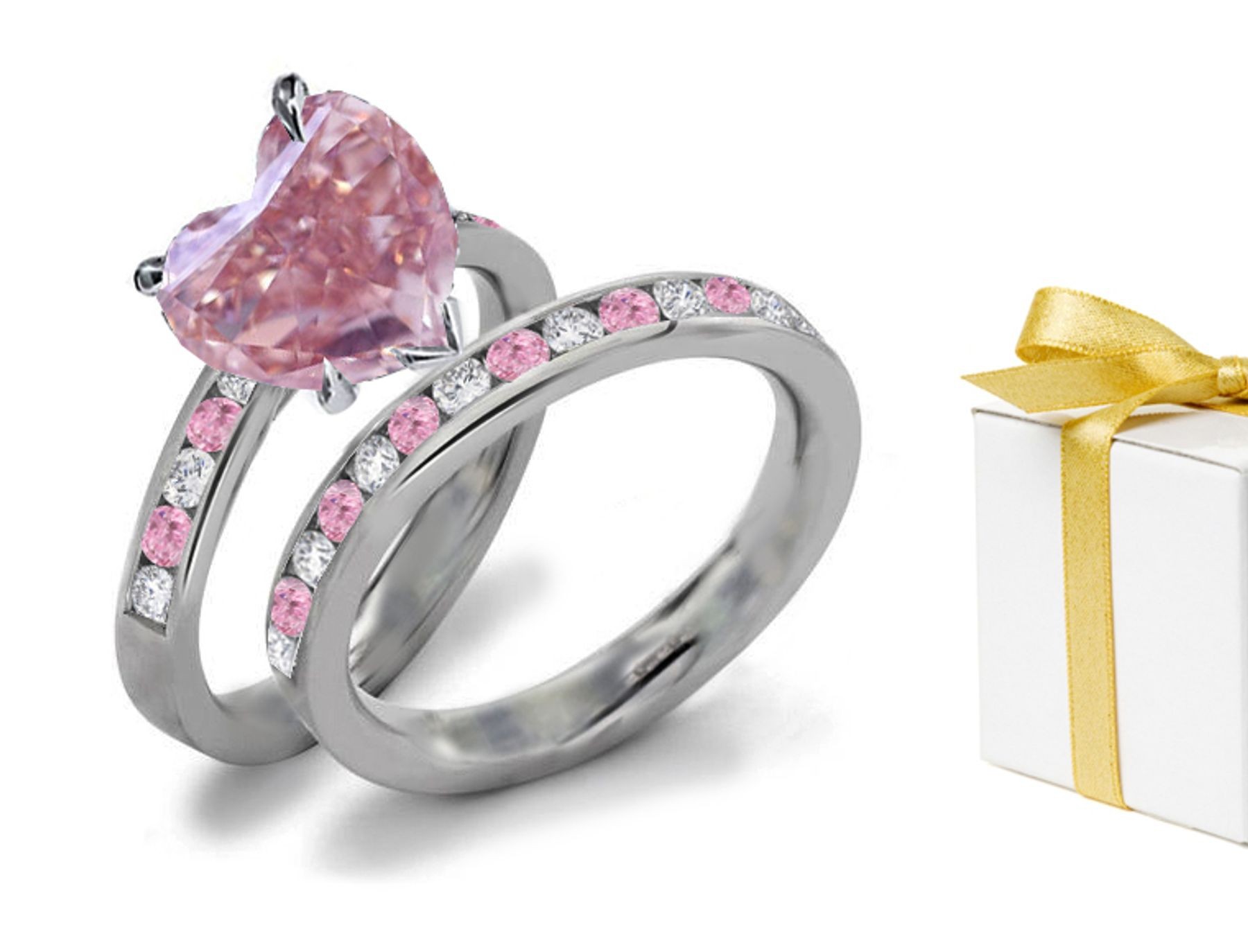 Pink Diamond & White Diamond Fancy Rings