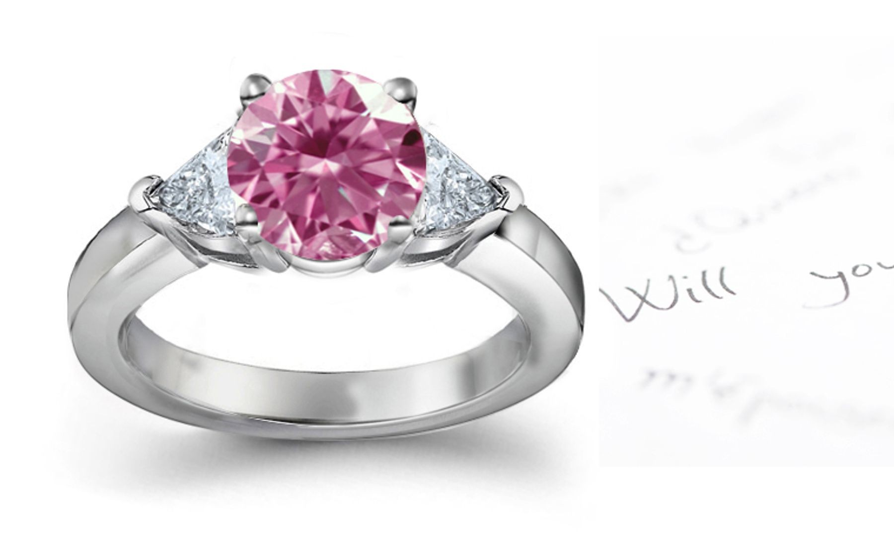 Pink Diamond & White Diamond Fancy Rings