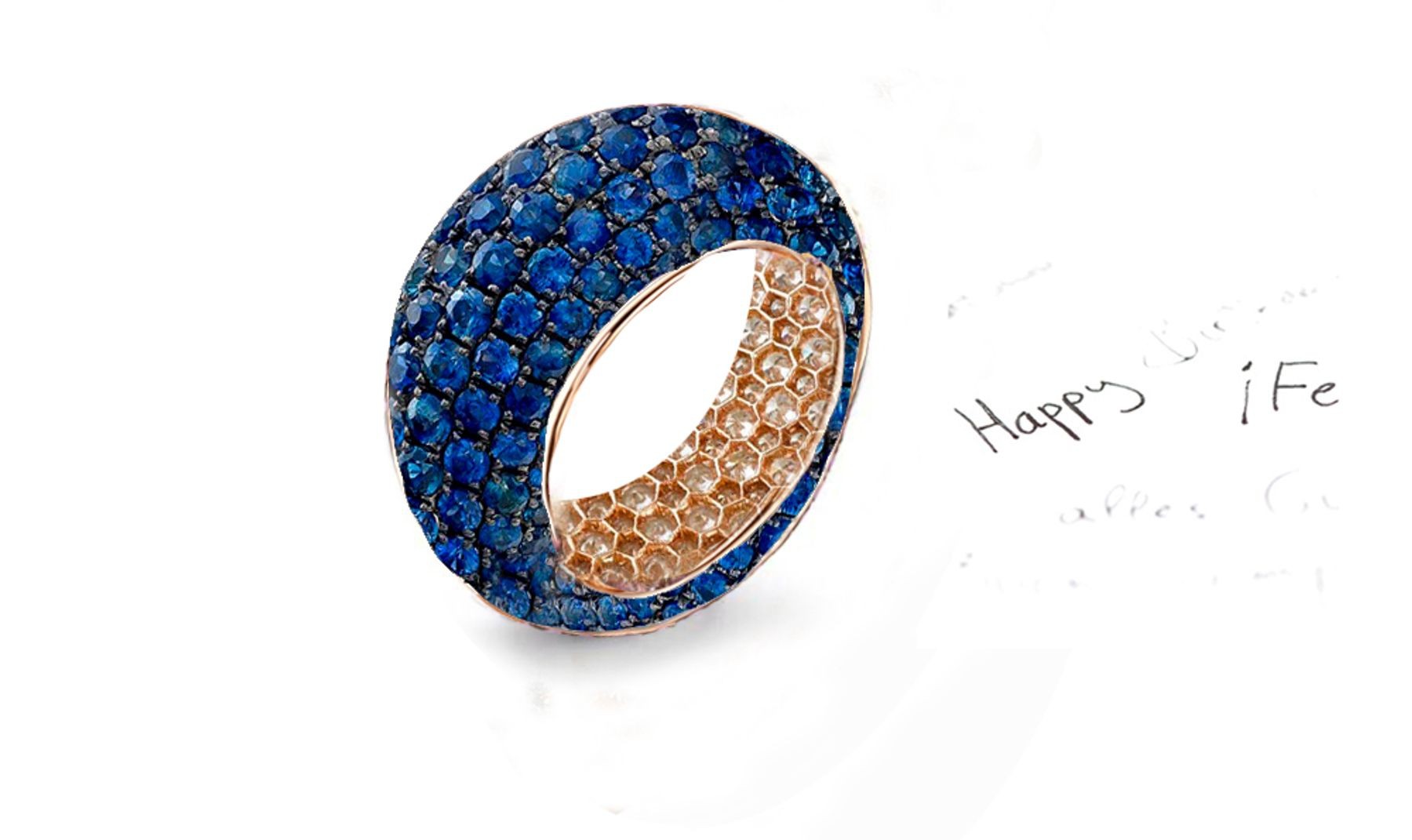 High Quality Multi-Colored Diamonds & Precious Stones Eternity Band Rings