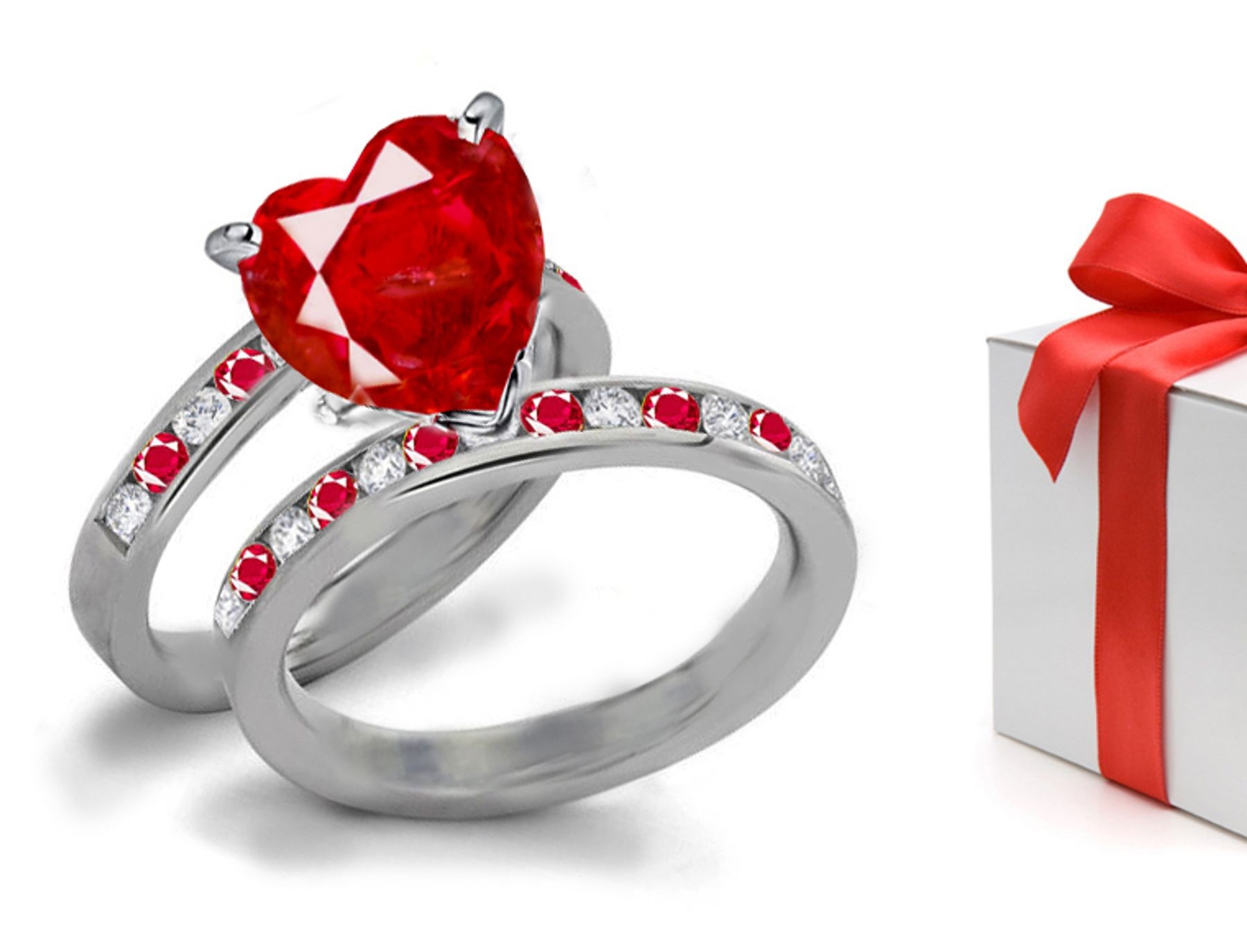 yellow Sapphire Heart Diamond Designer Engagement Ring 