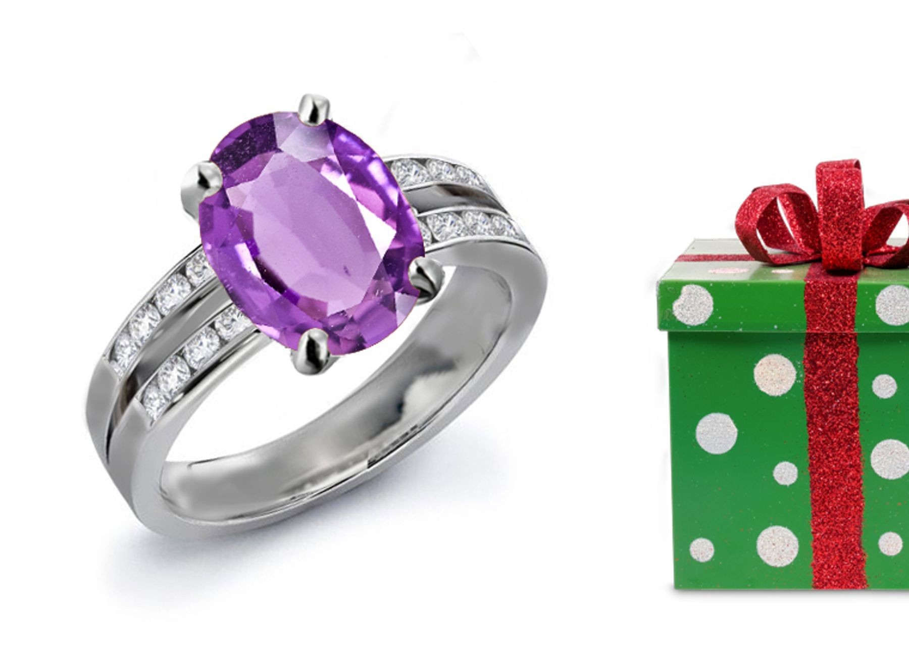 Intense Vivid: Purple Sapphire & Diamond Engagement Ring