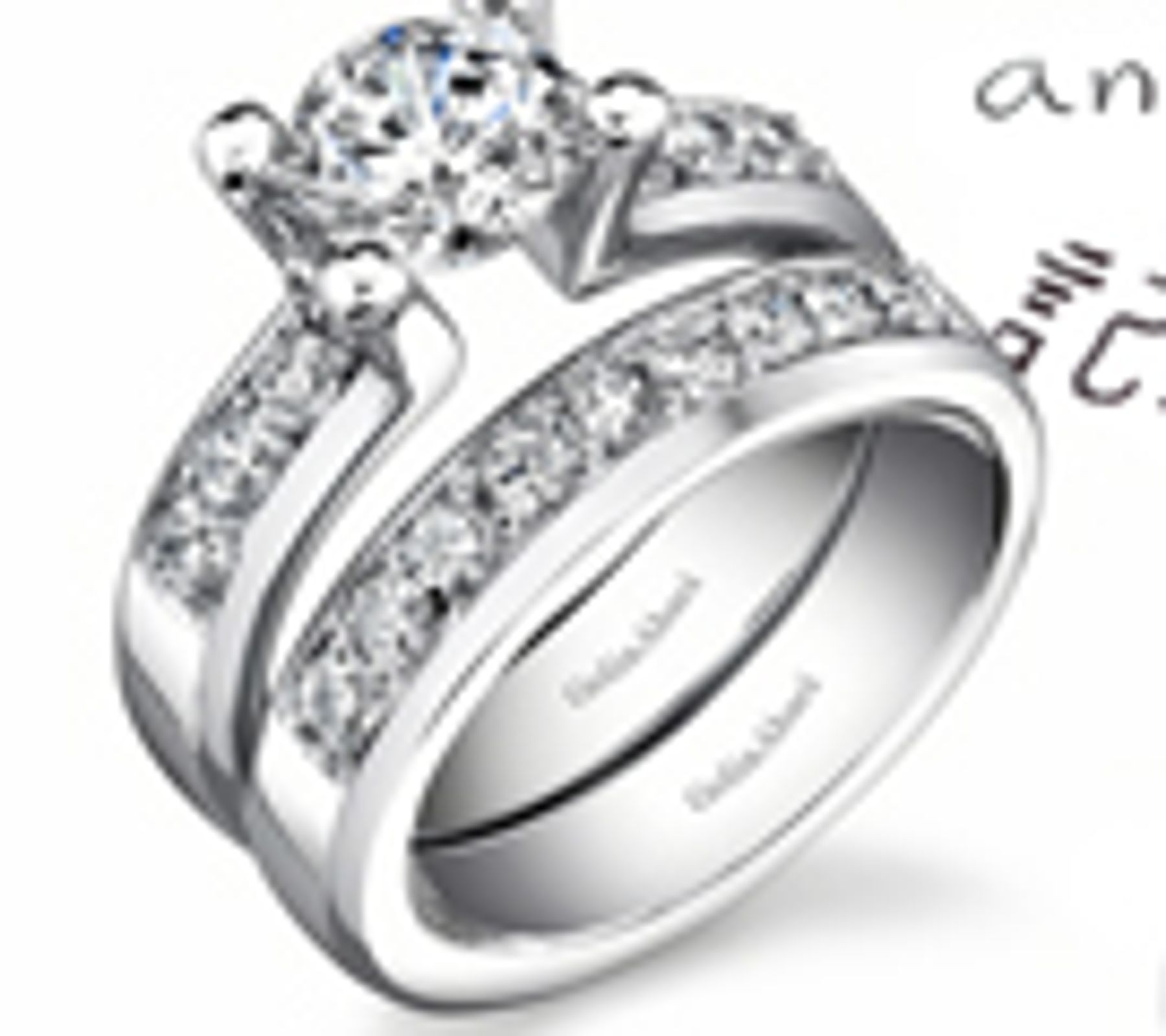 Tension Setting Diamond Wedding & Engagement Rings Set in 14k Gold