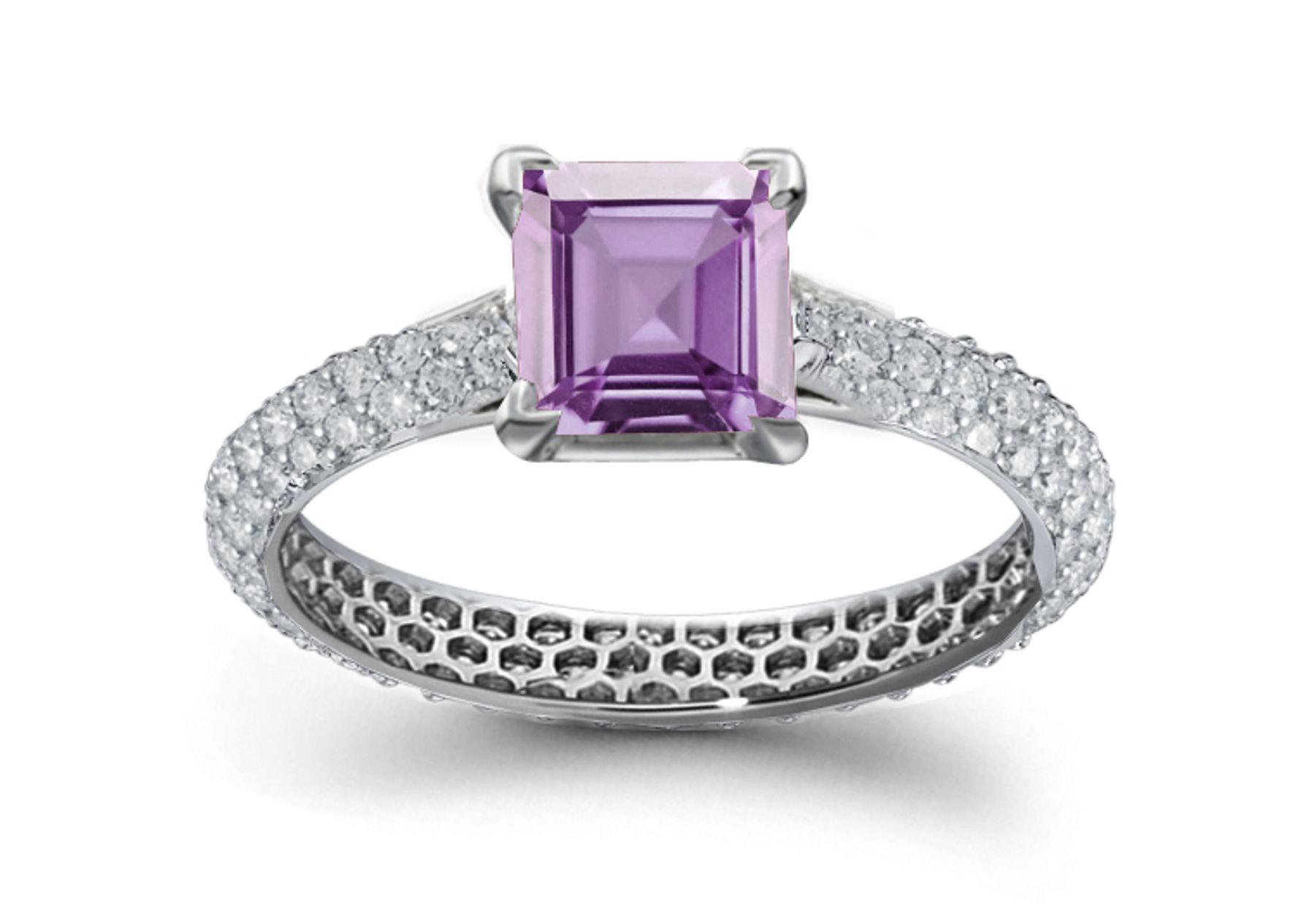 Very Popular For Long Purple Sapphire Ring With Diamonds