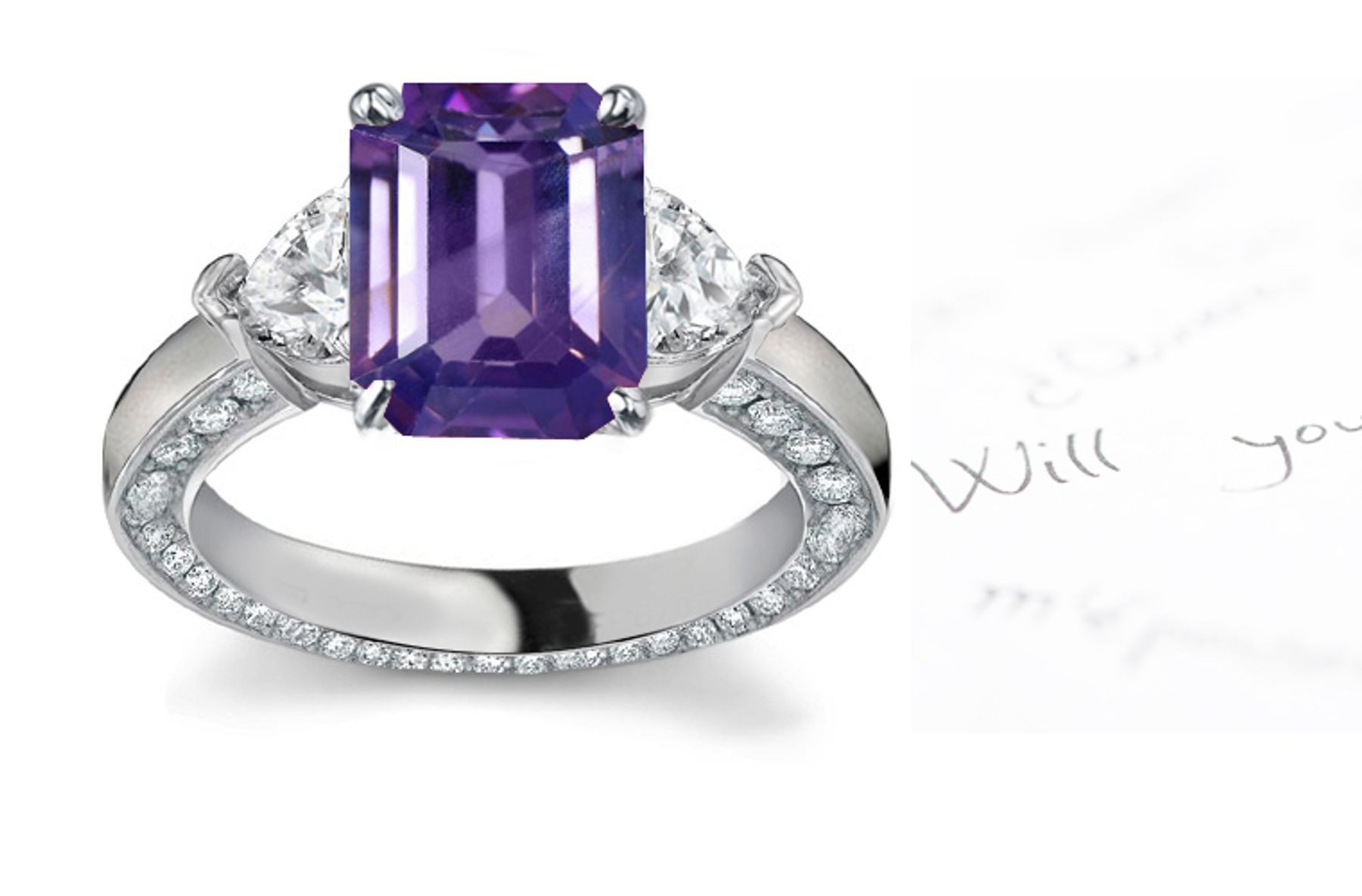 Unique Diamond & Very Popular Purple Sapphire Rings