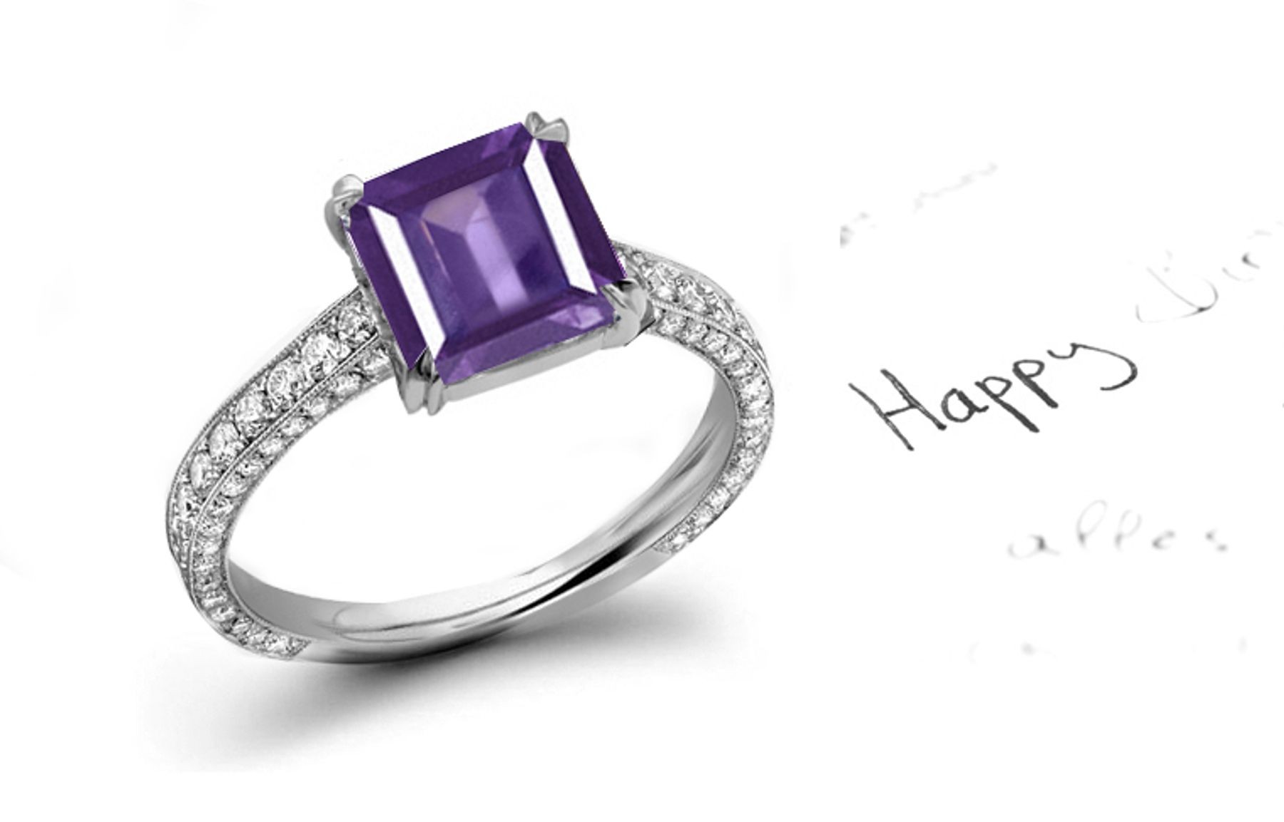 Splendid: Purple Sapphire & Diamond Micro Pave Ring