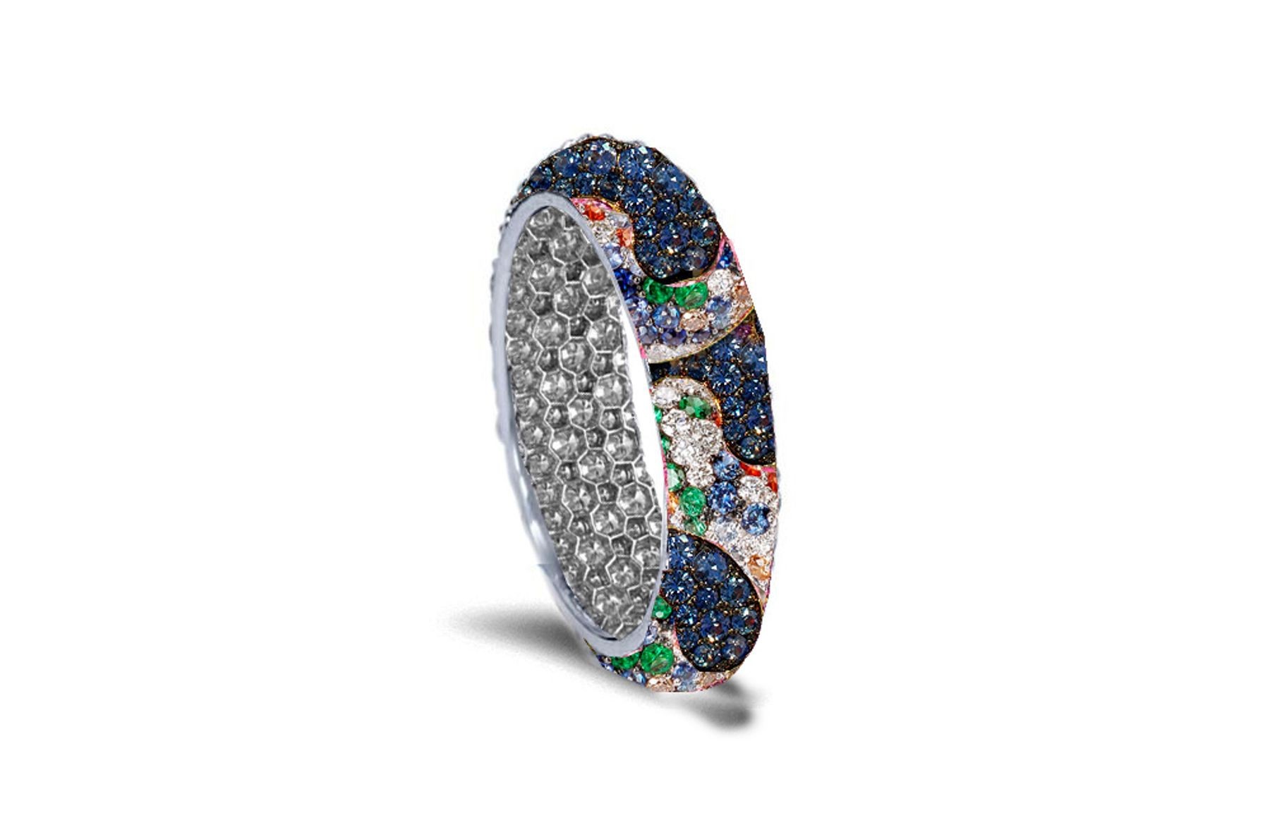 The Enduring Allure of Sparkling White Diamonds & Colored Stone Eternity Rings