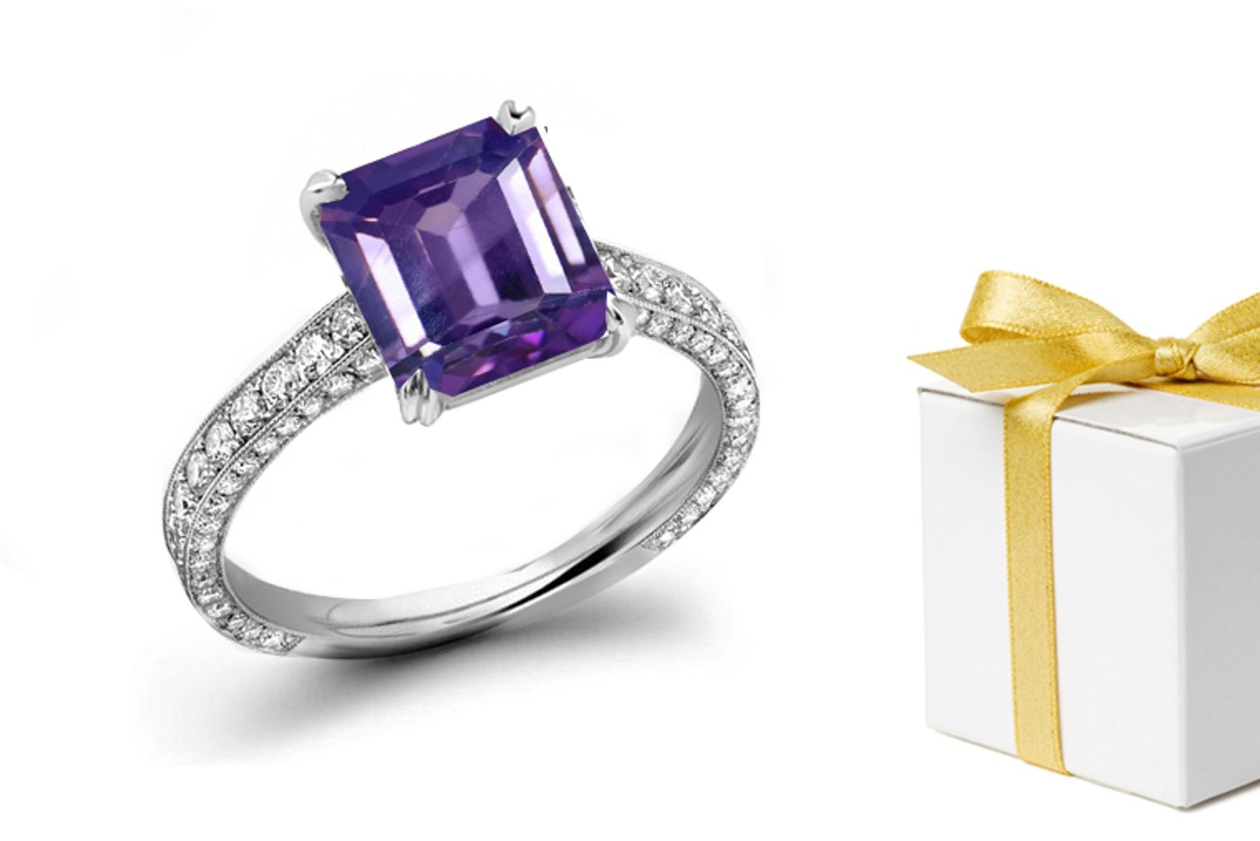 Collectable: Purple Sapphire & Diamond Micro Pave Ring