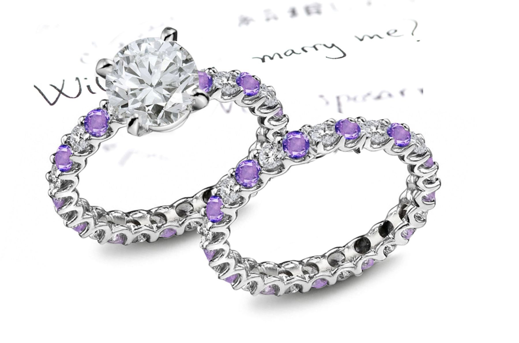 Glittering: Purple Sapphire & Diamond Micro Pave Ring