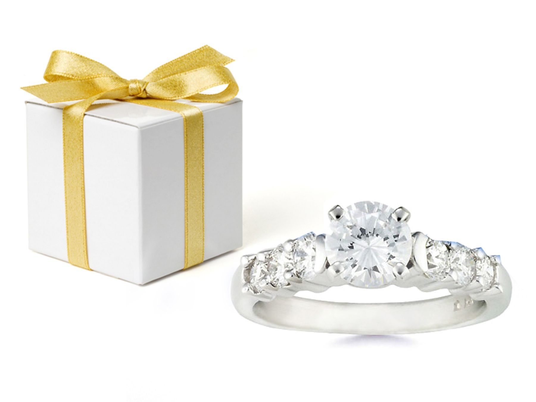 Brilliant Diamond Accents Engagement Ring. 