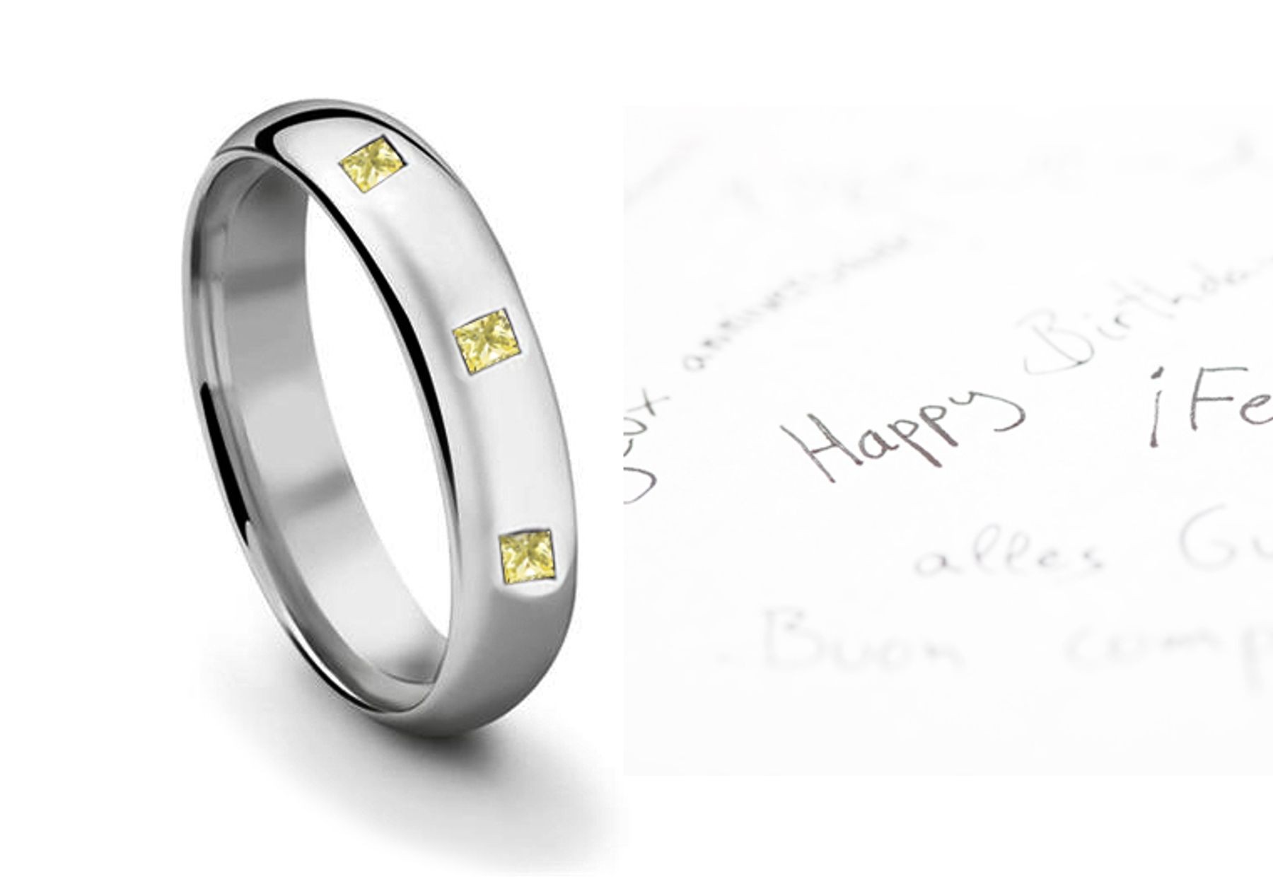 Burnish Round Yellow Diamond Eternity Ring