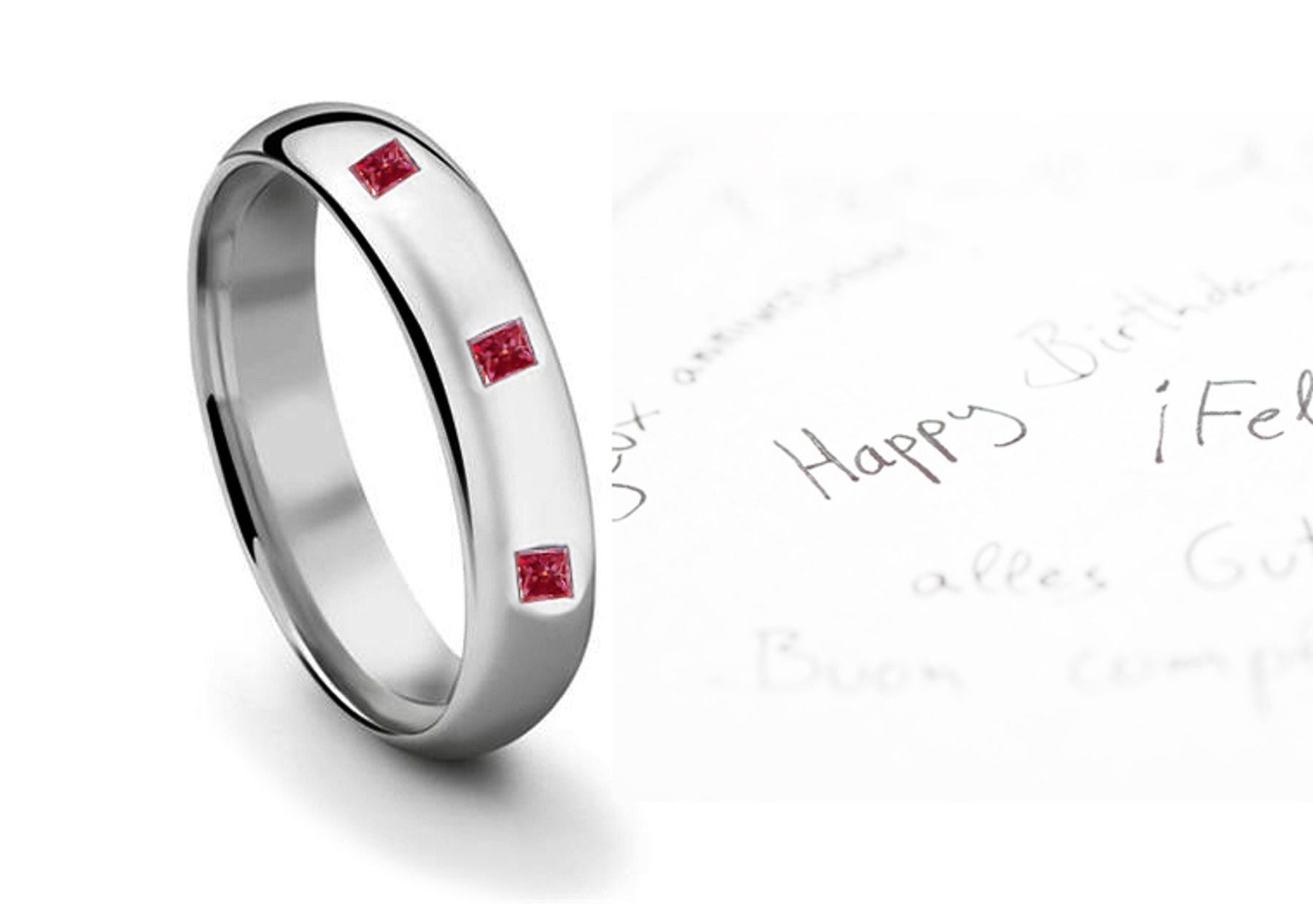 Burnish Round Red Diamond Eternity Ring