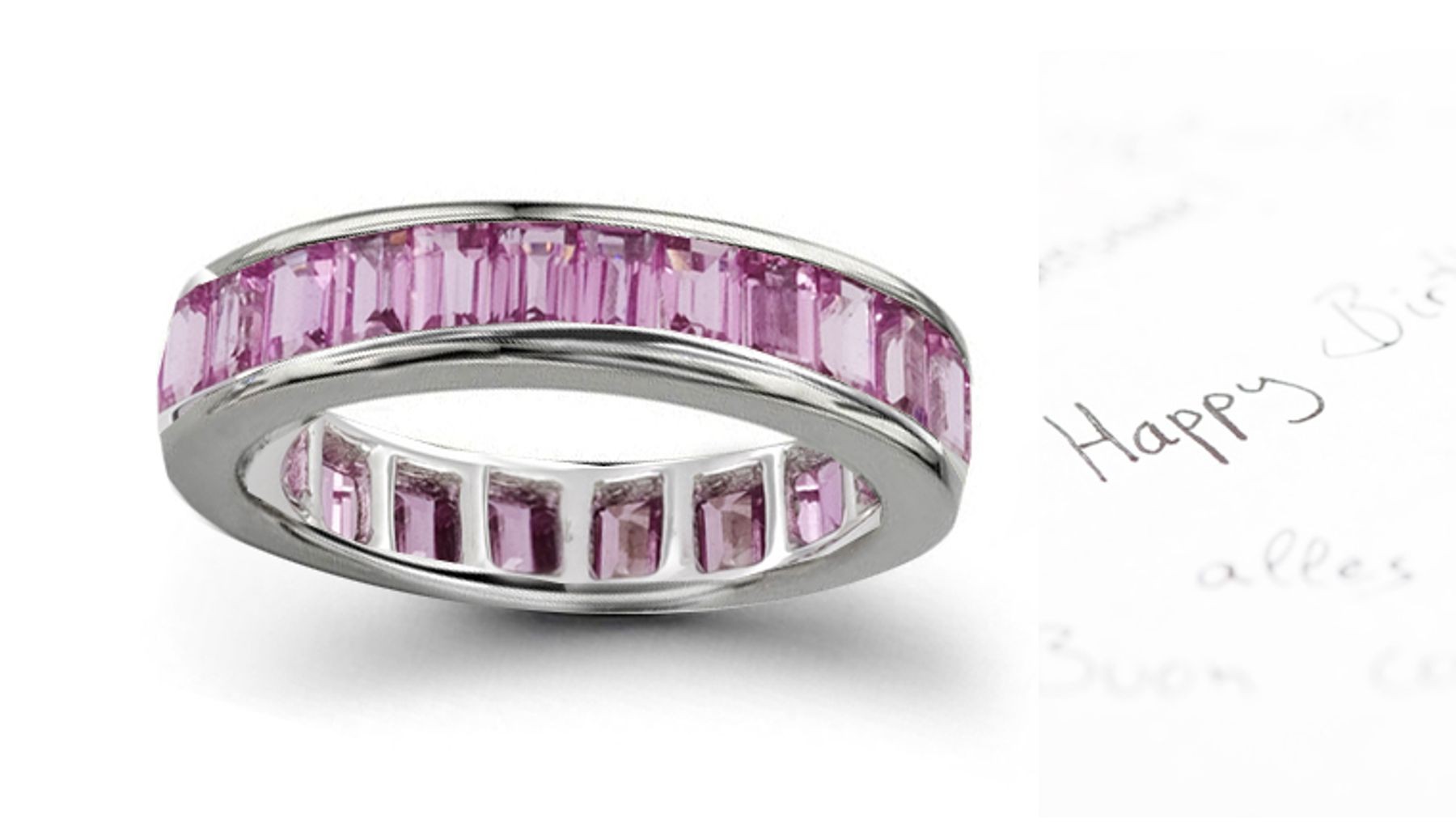 Pink Sapphire Baguette Eternity Ring