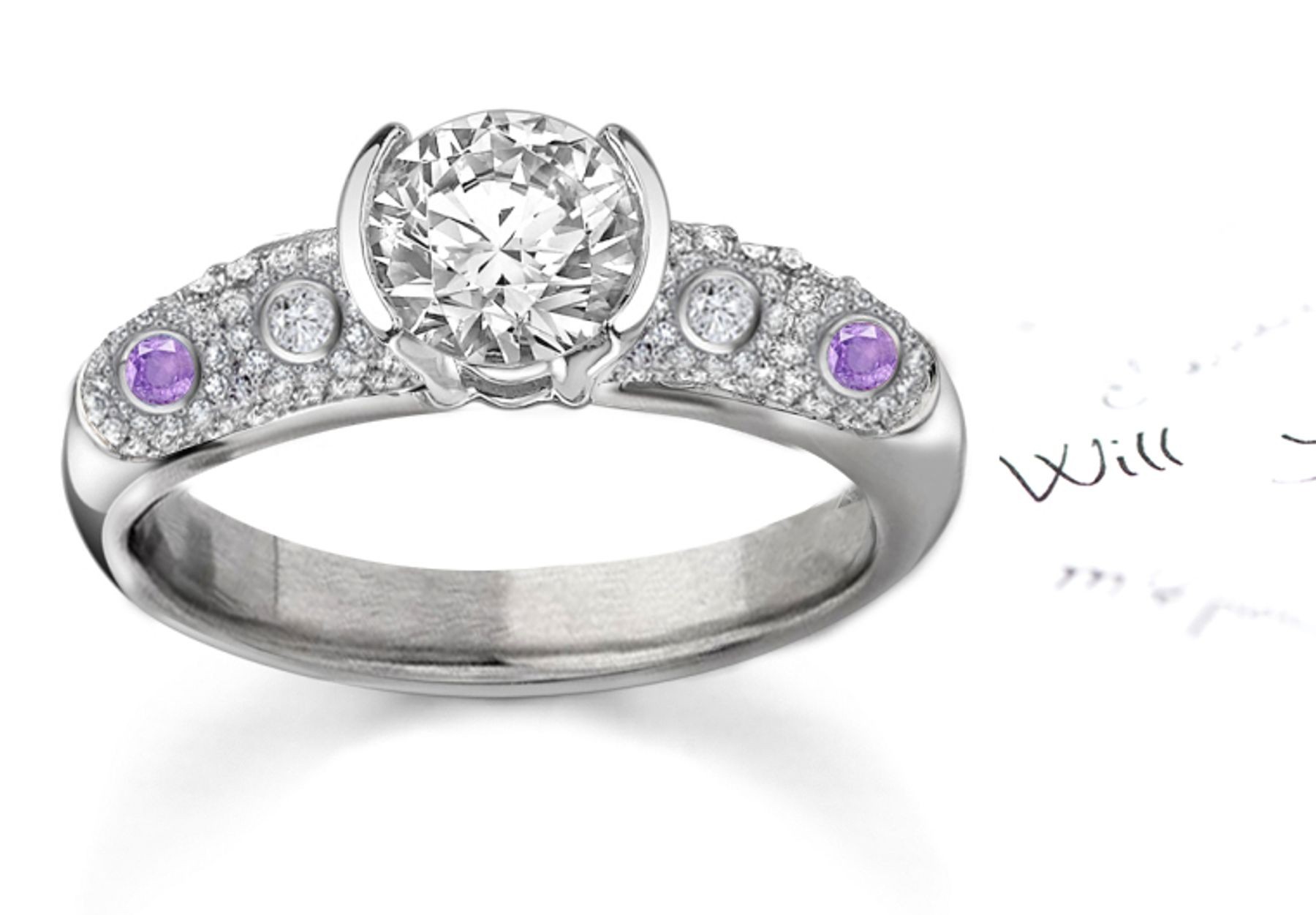 Striking: Purple Sapphire & Diamond Micro Pave Ring