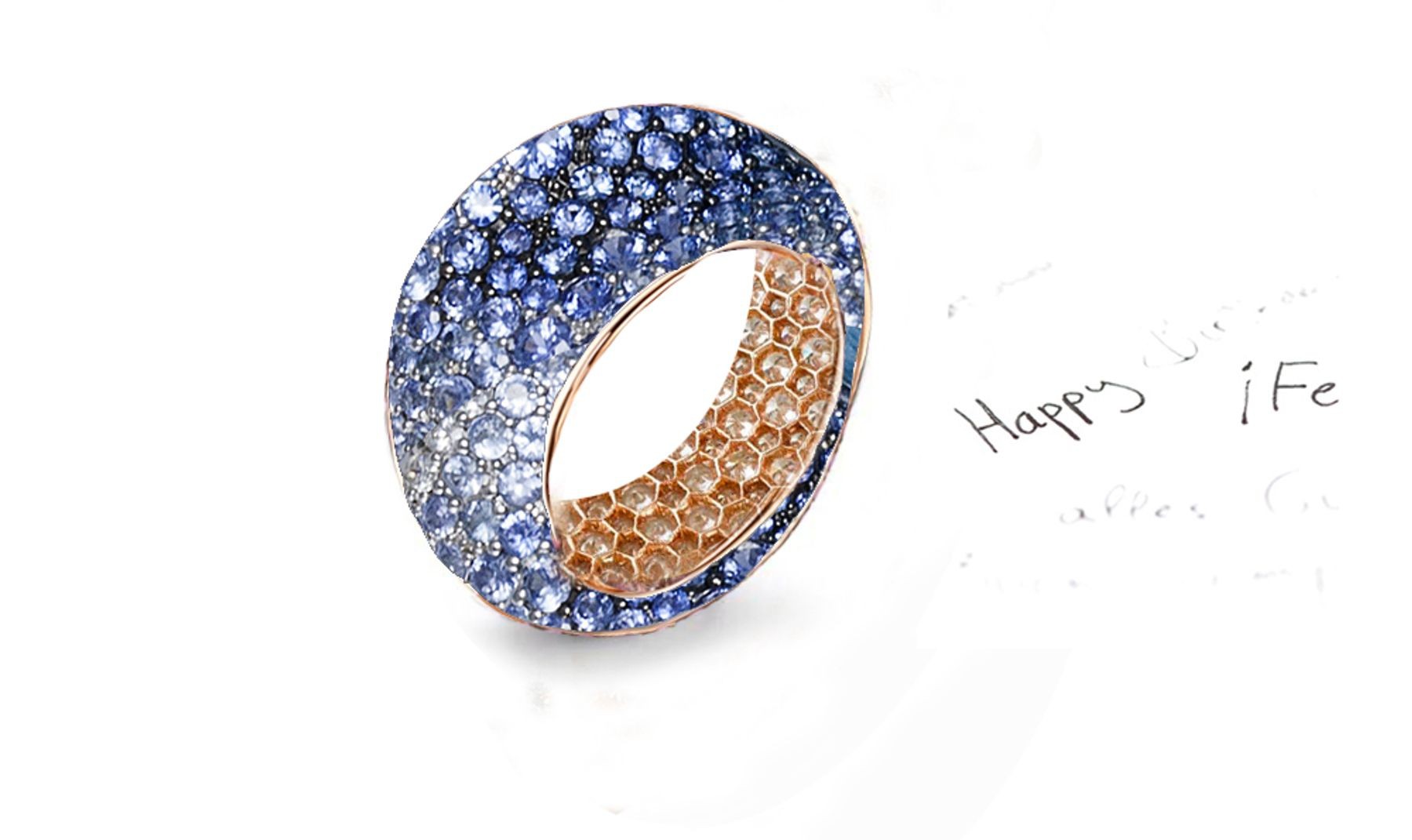 High Quality Multi-Colored Diamonds & Precious Stones Eternity Band Rings