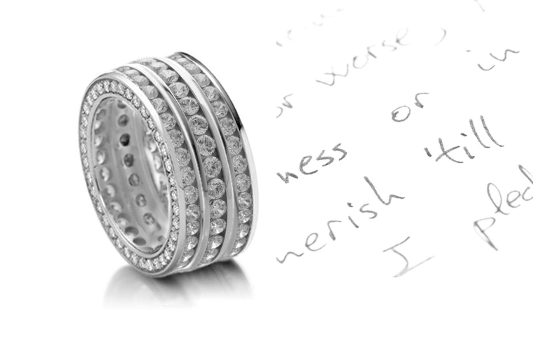 Simply Unique: Stunning Designer Three Diamond Eternity Bands