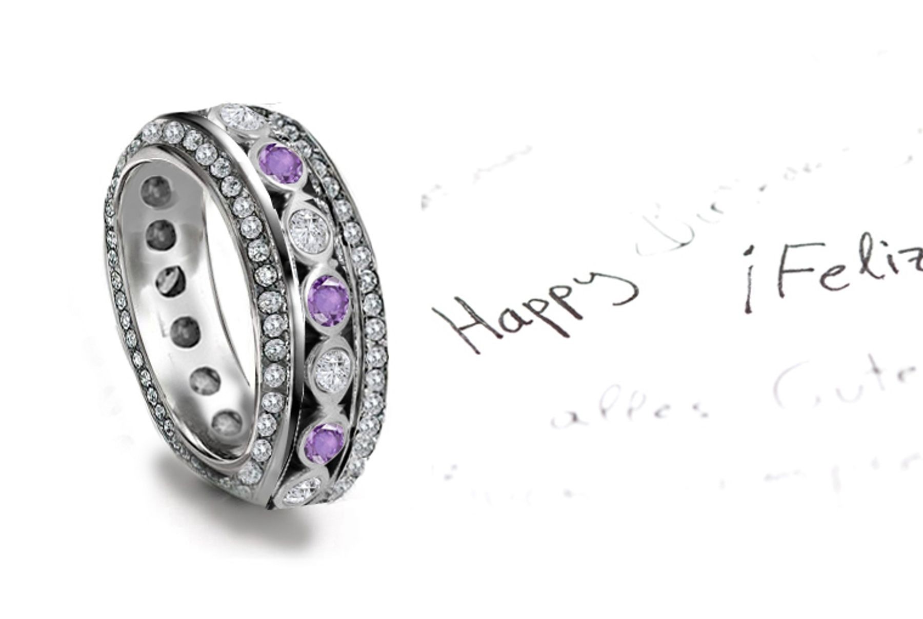 Magnificent: Purple Sapphire Diamond Eternity Band