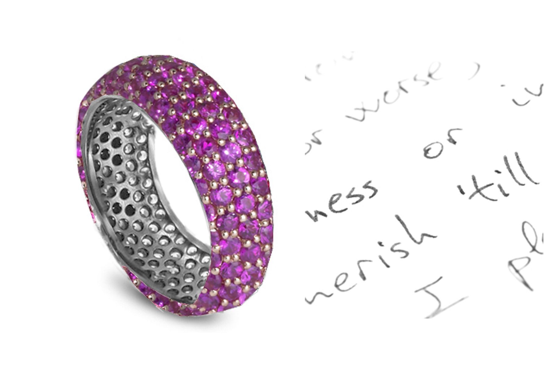 Purple Sapphire & Diamond Eternity Wedding Band