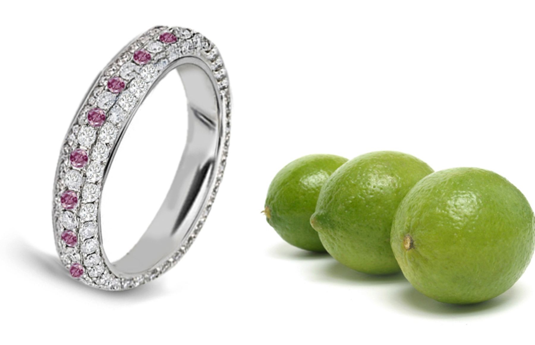 Premier Colored Diamonds Designer Collection - Pink Colored Diamonds & White Diamonds Fancy Pink Diamond Eternity Rings