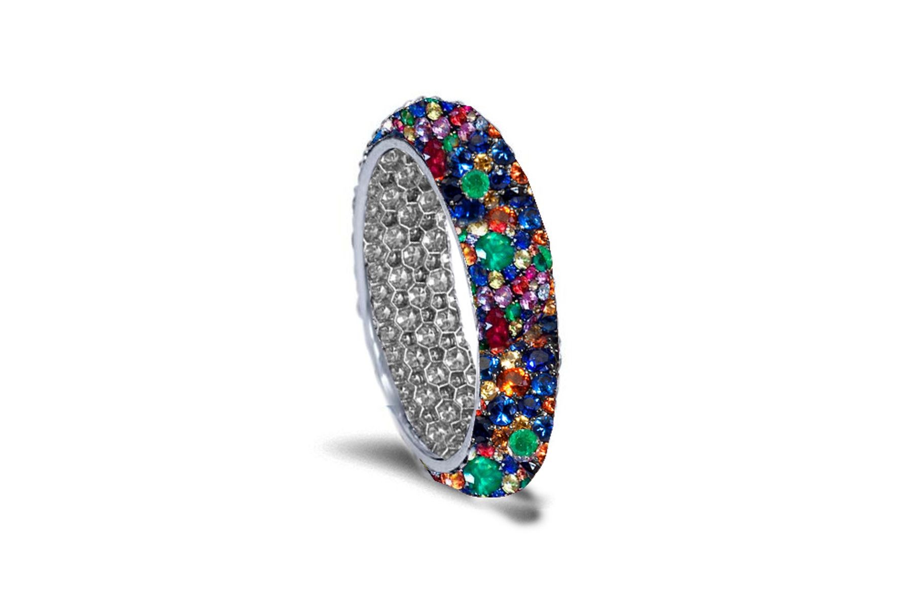 The Enduring Allure of Sparkling White Diamonds & Colored Stone Eternity Rings