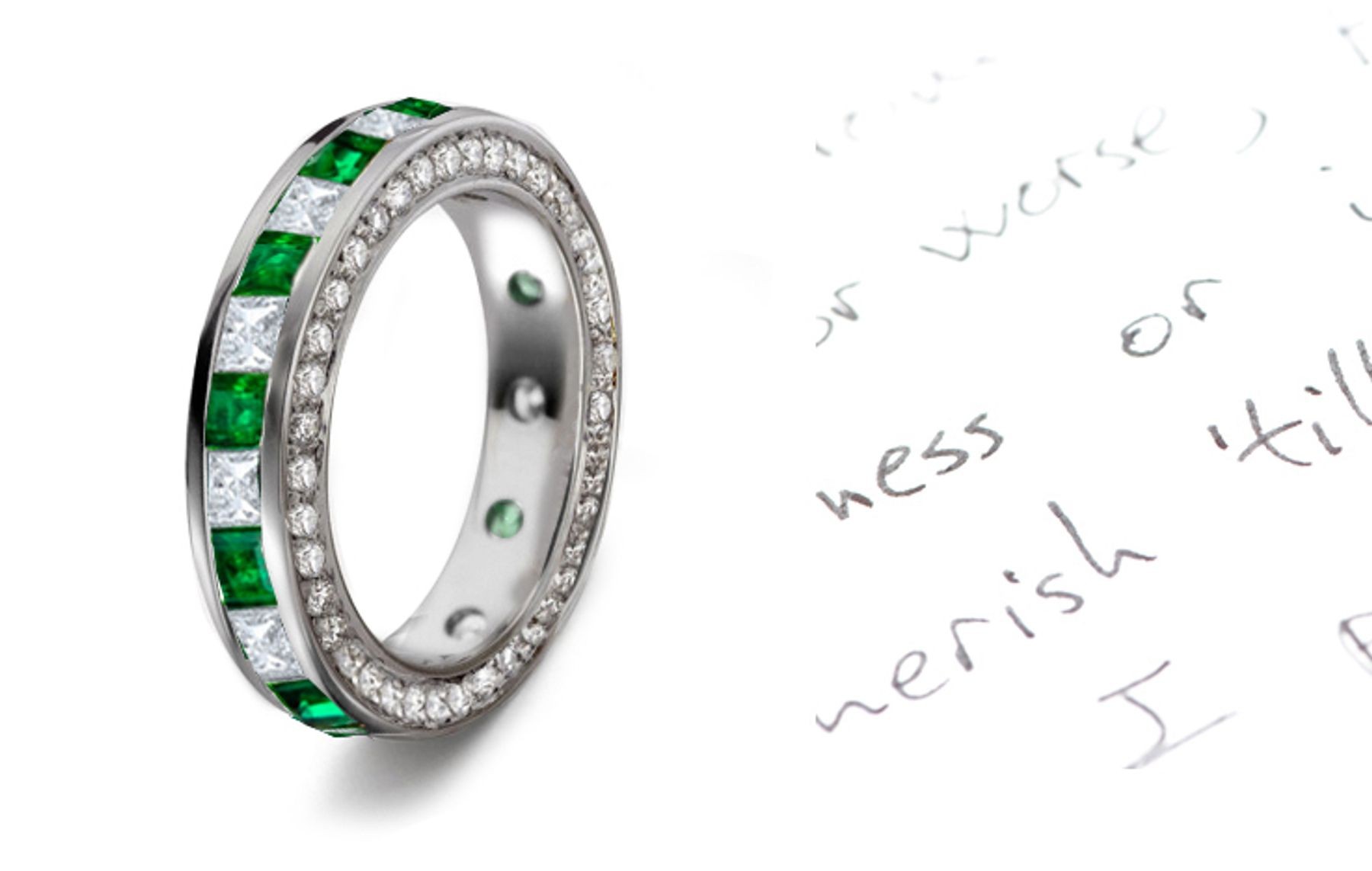 The Lore of Gemstones: A Princess Cut Diamond & Square Emerald Ring in Gold