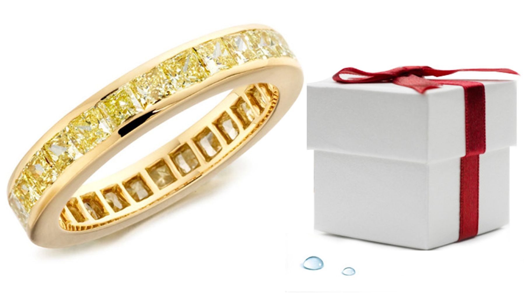 Diamond Eternity Bands: Gold Yellow Sapphire Channel Set