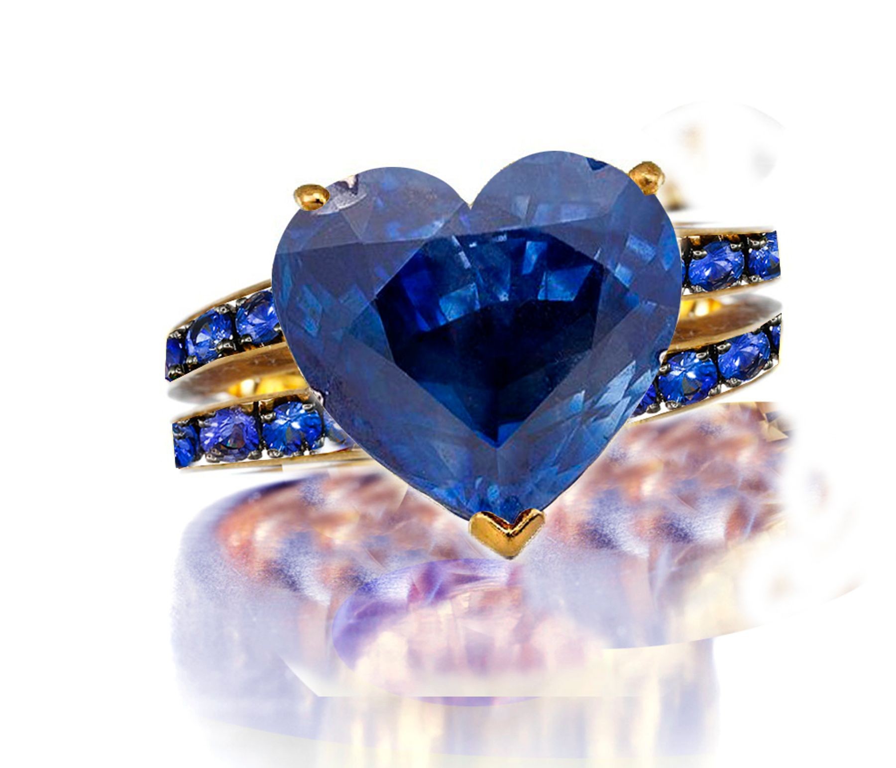 Ring with Blue Sapphires in Gold or Platinum