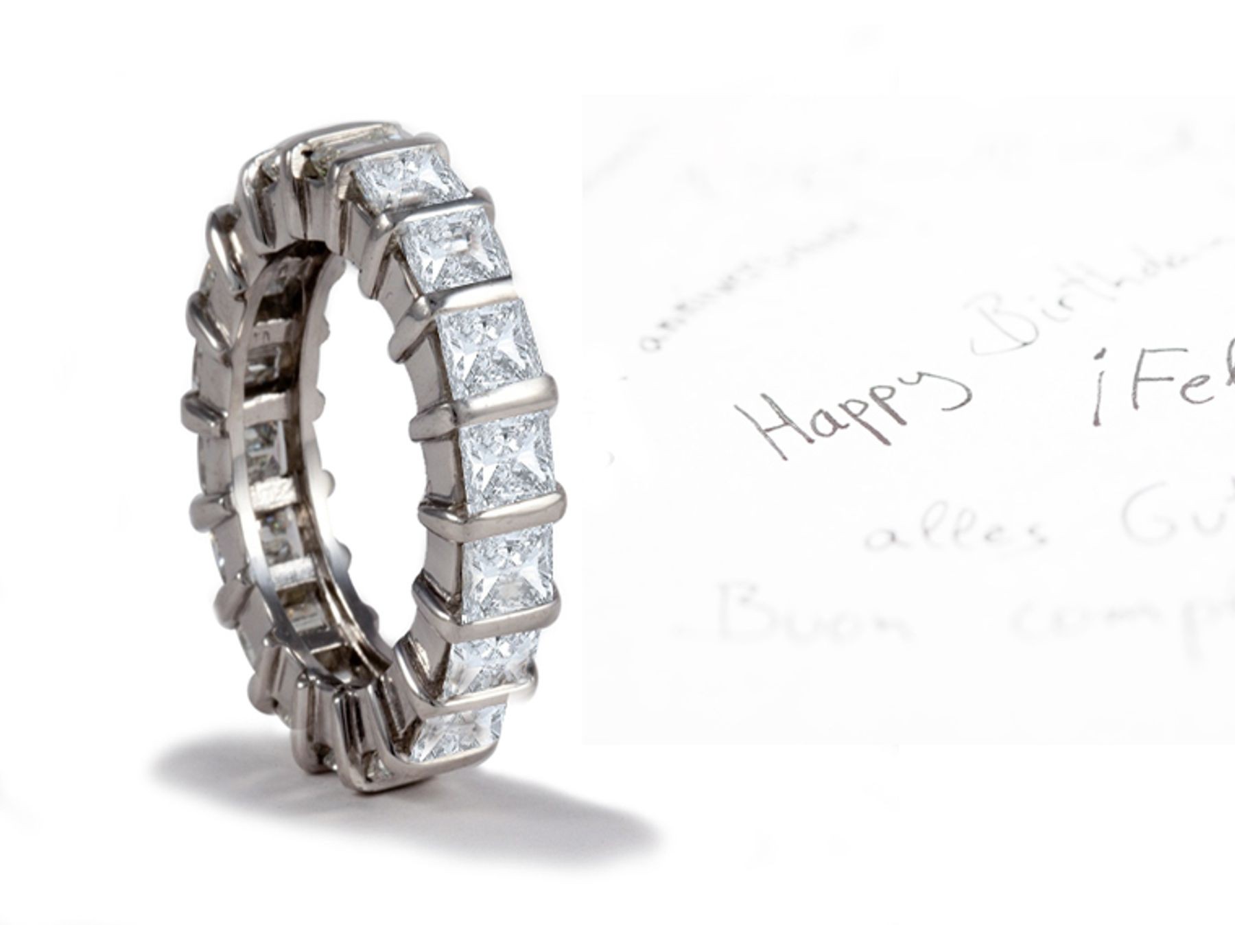 For All The Love in the World: Bar Set Princess Cut Diamond Eternity Ring To Celebrate Anniversary